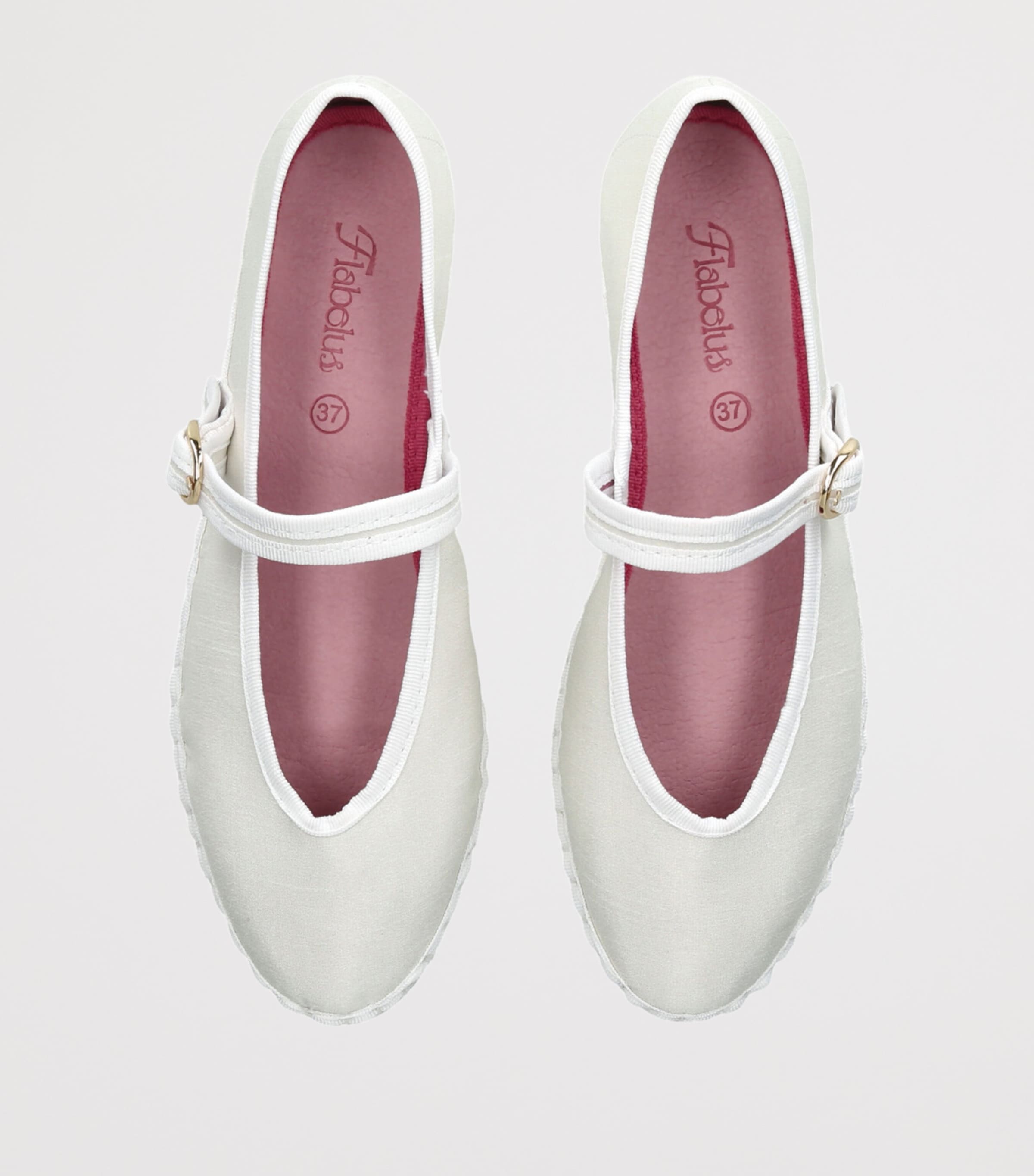 Flabelus Velvet Pierre Mary Janes White Image 4
