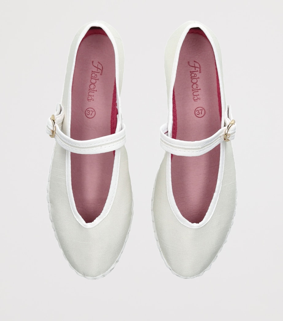 Flabelus Velvet Pierre Mary Janes White Image 4
