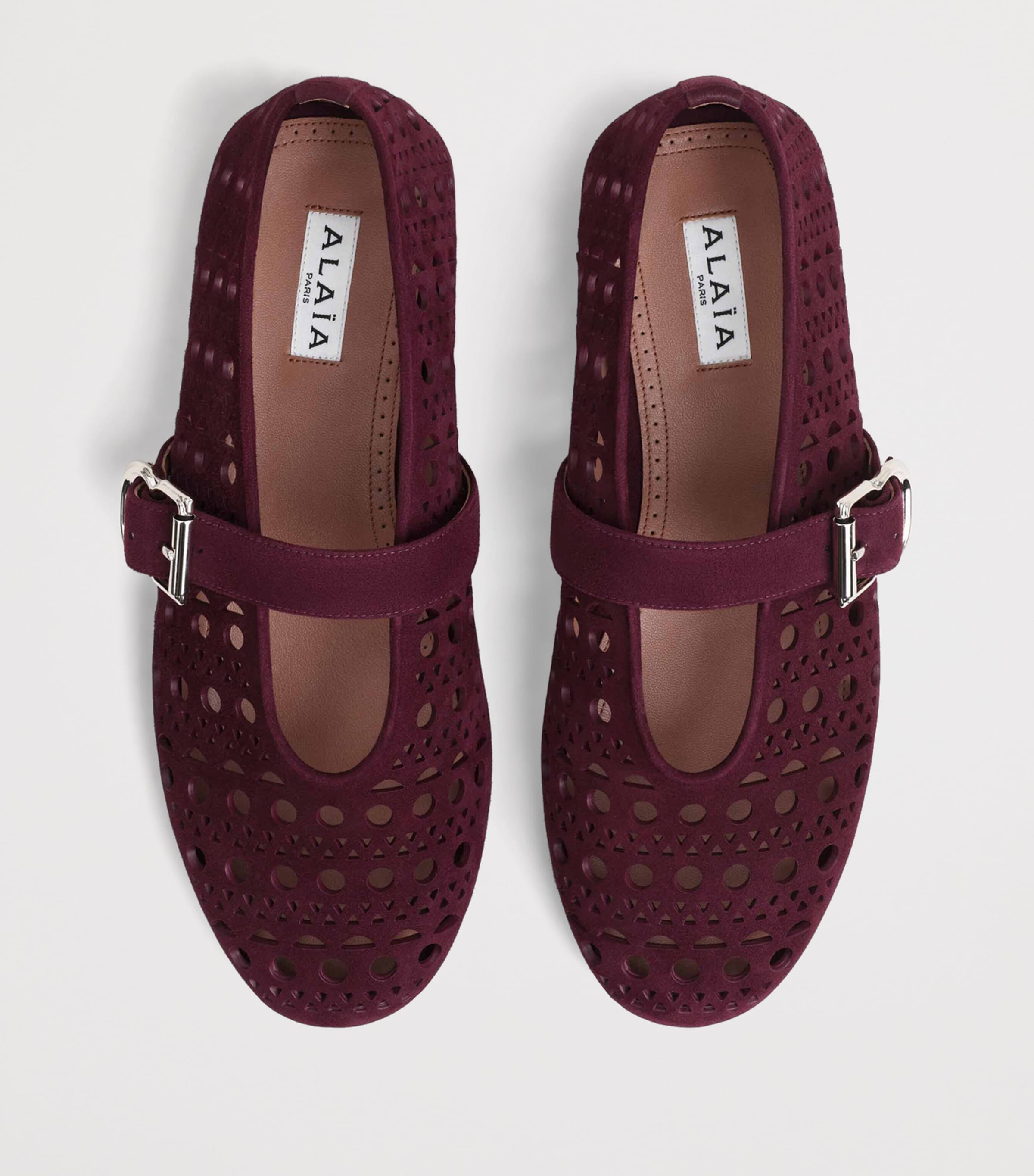 Suede Vienne Ballet Flats ROUGE GRENAT Image 3