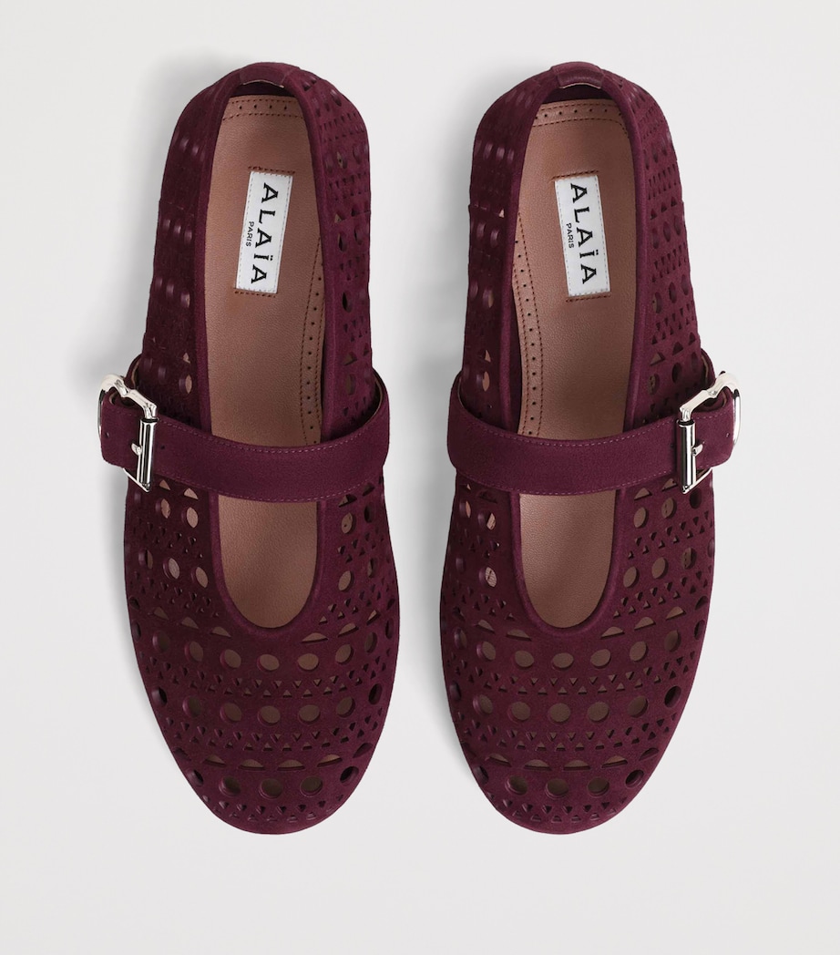 Suede Vienne Ballet Flats ROUGE GRENAT Image 3