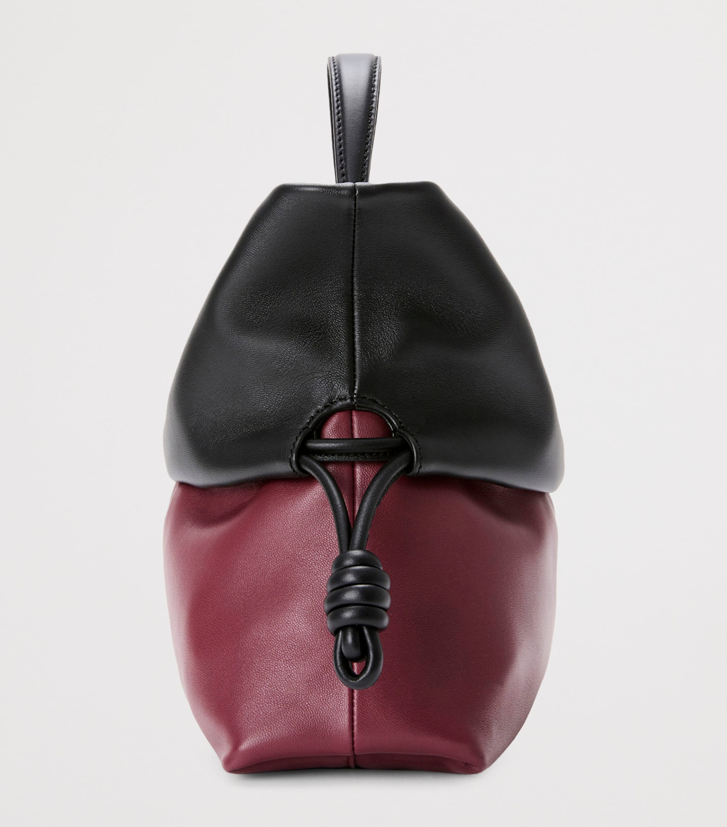 LOEWE Leather Flamenco Rolled Top-Handle Bag Black/copper Red Image 4