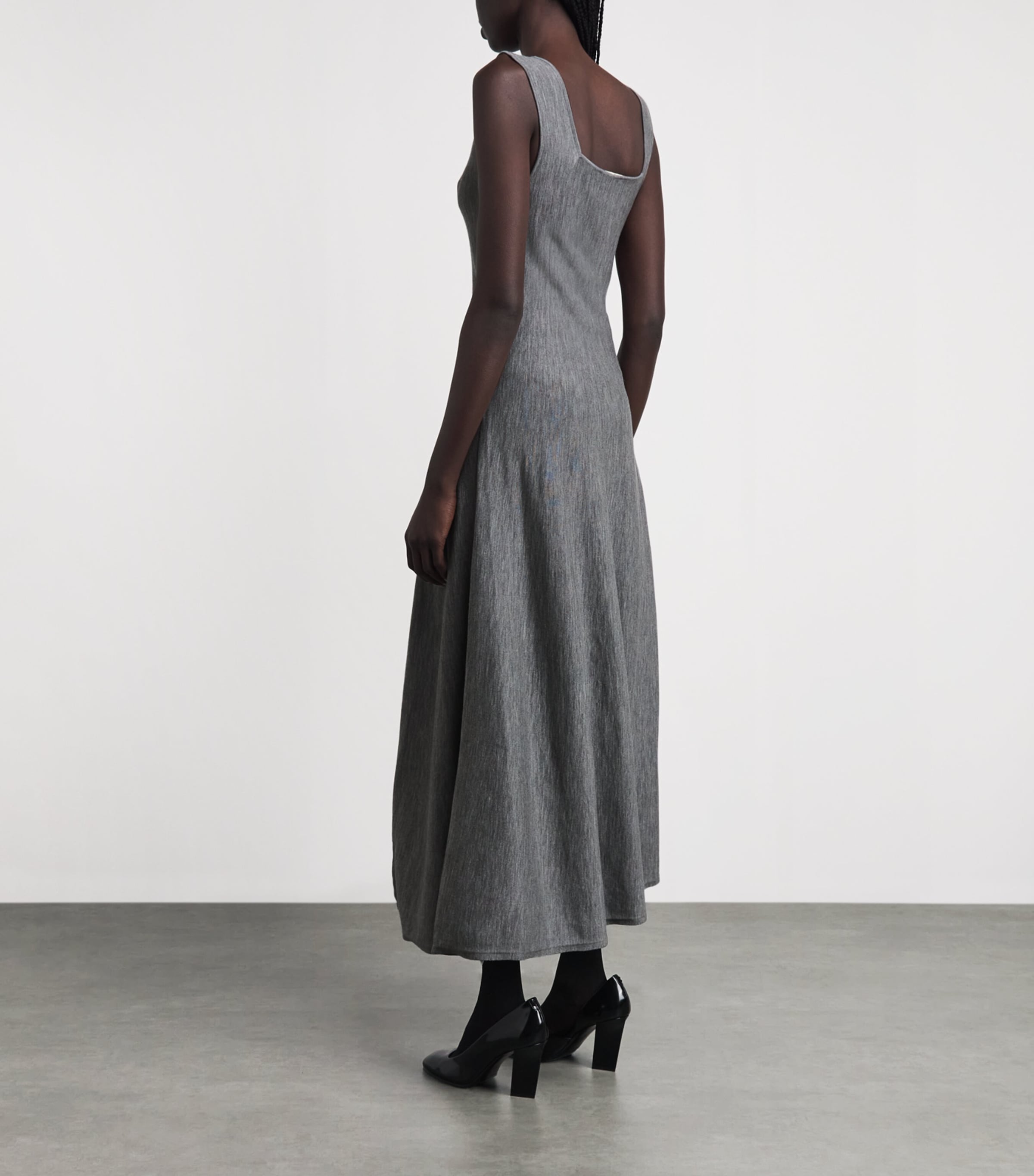 Khaite Womens Merino Wool Seberg Midi Dress Sterling Image 5