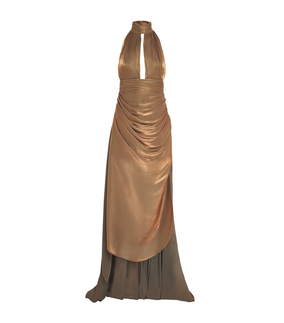Draped Dans Le Blanc Gown BRONZE Image 1