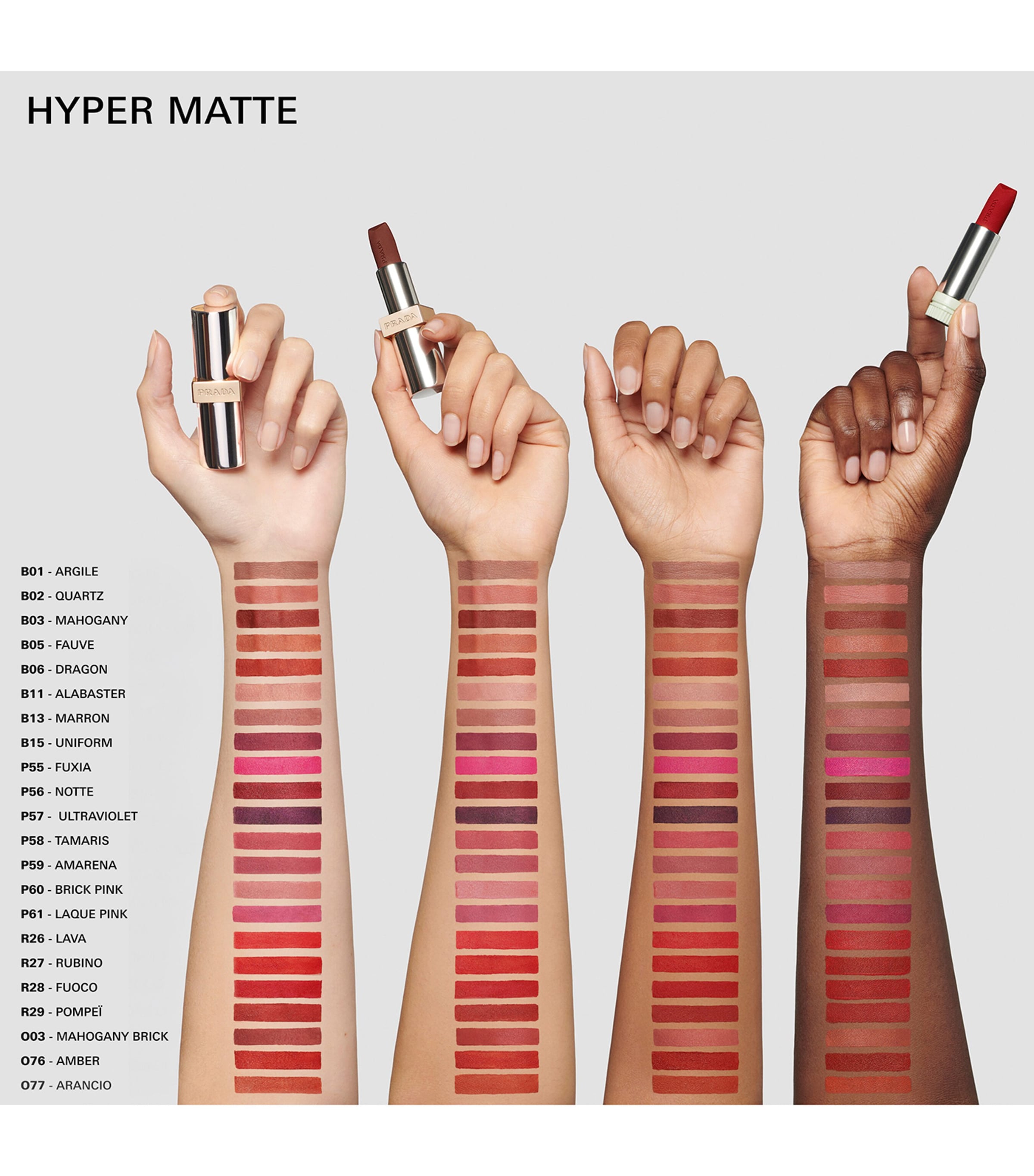 Prada Beauty Prada Monochrome Hyper Matte Lipstick Brick Mahogany Image 8