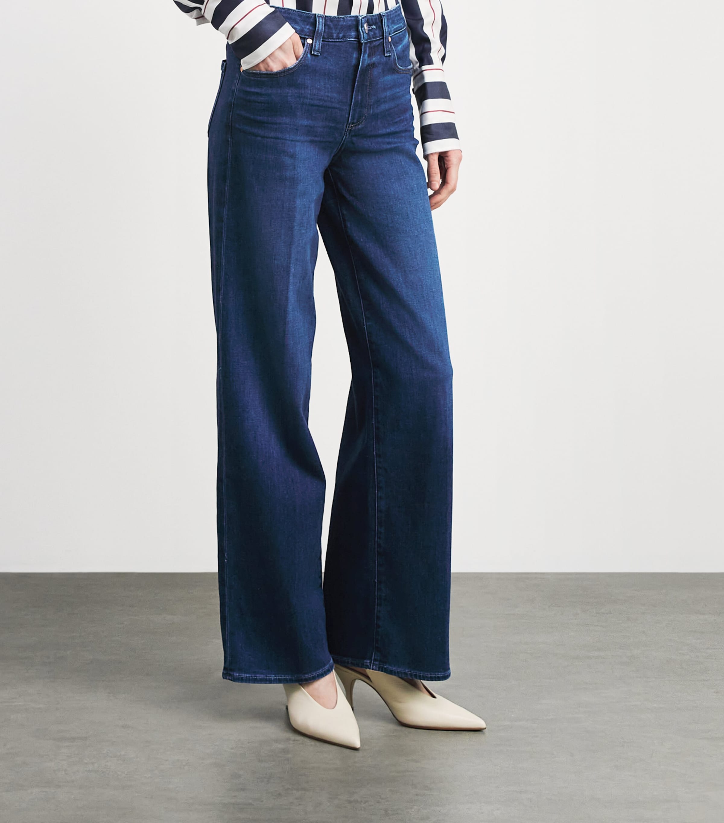 PAIGE Womens Tatum Wide-Leg Jeans Cambre Image 4