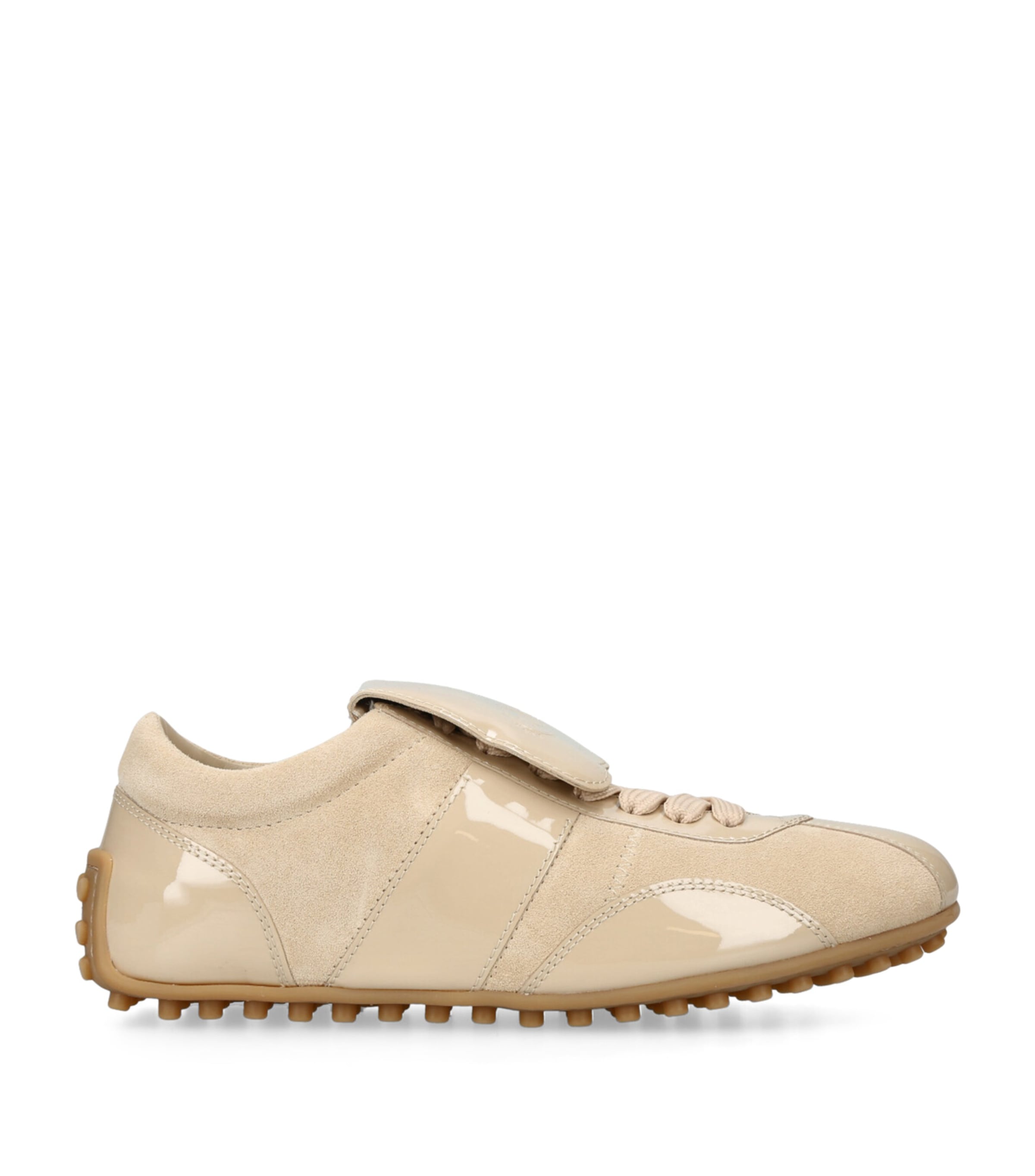 Tod's Patent Leather-suede T-marathon Sneakers In Neutral