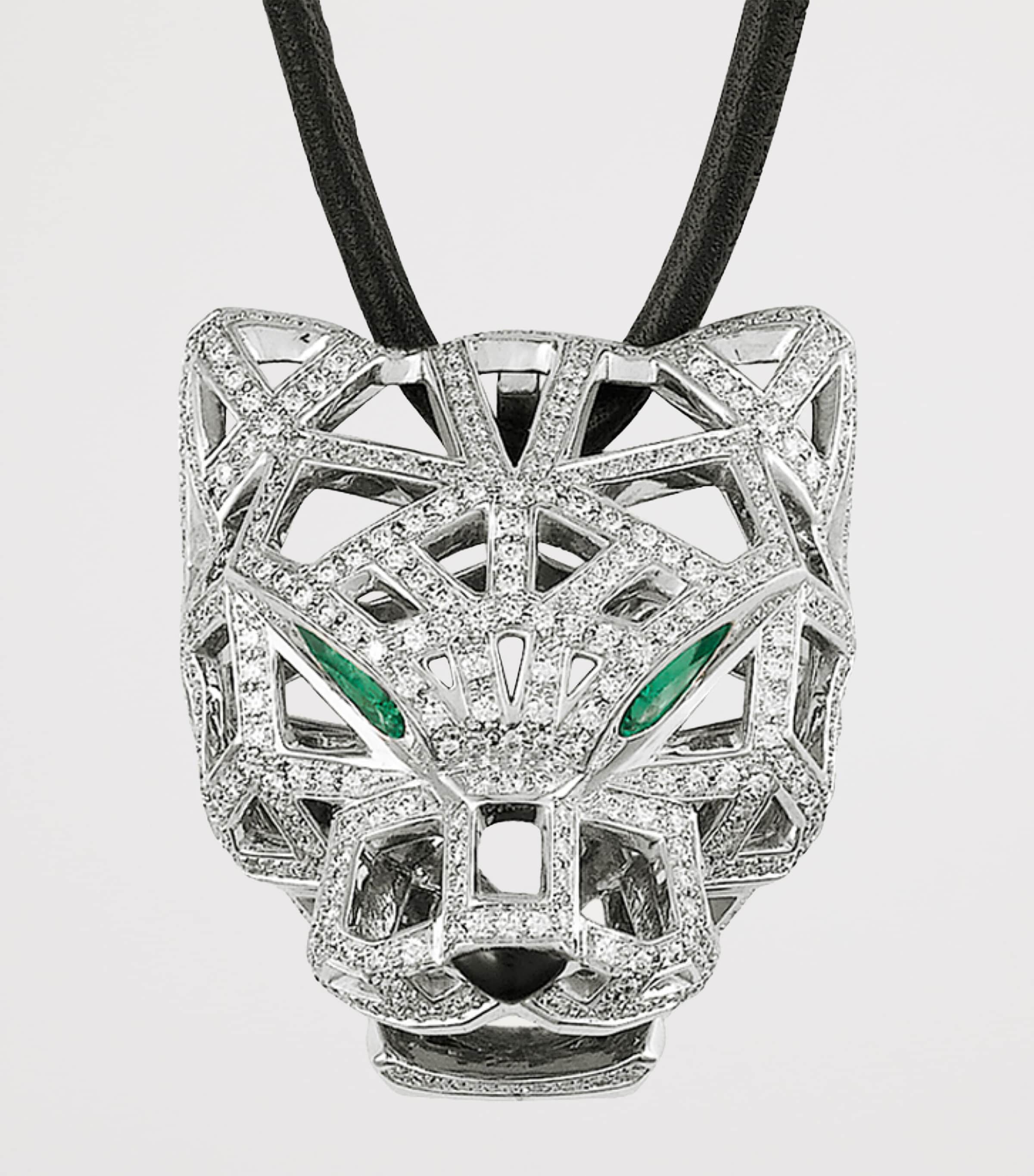 White Gold, Diamond, Emerald and Onyx Panthère de Cartier Necklace WHITE GOLD Image 4
