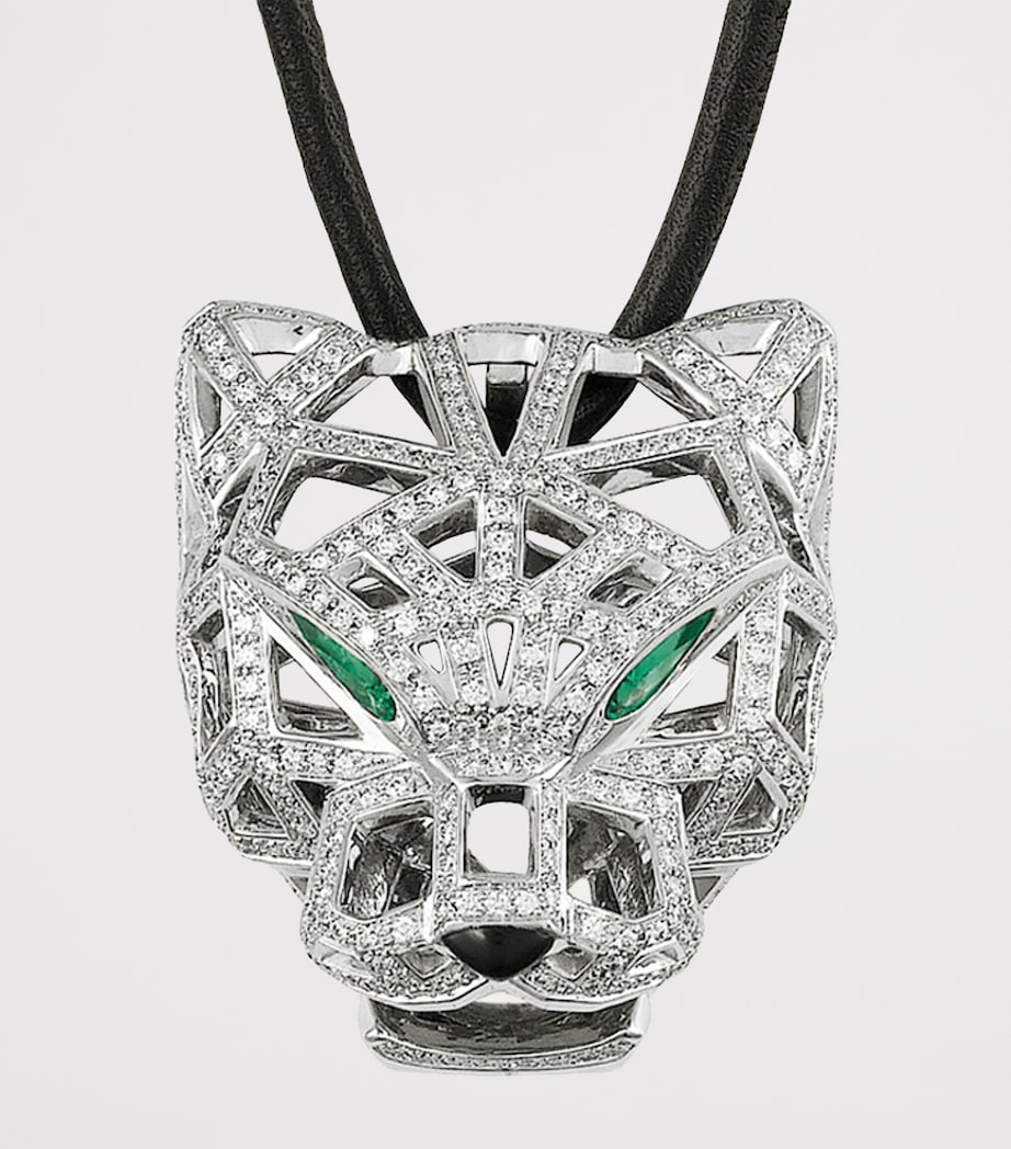 White Gold, Diamond, Emerald and Onyx Panthère de Cartier Necklace WHITE GOLD Image 4