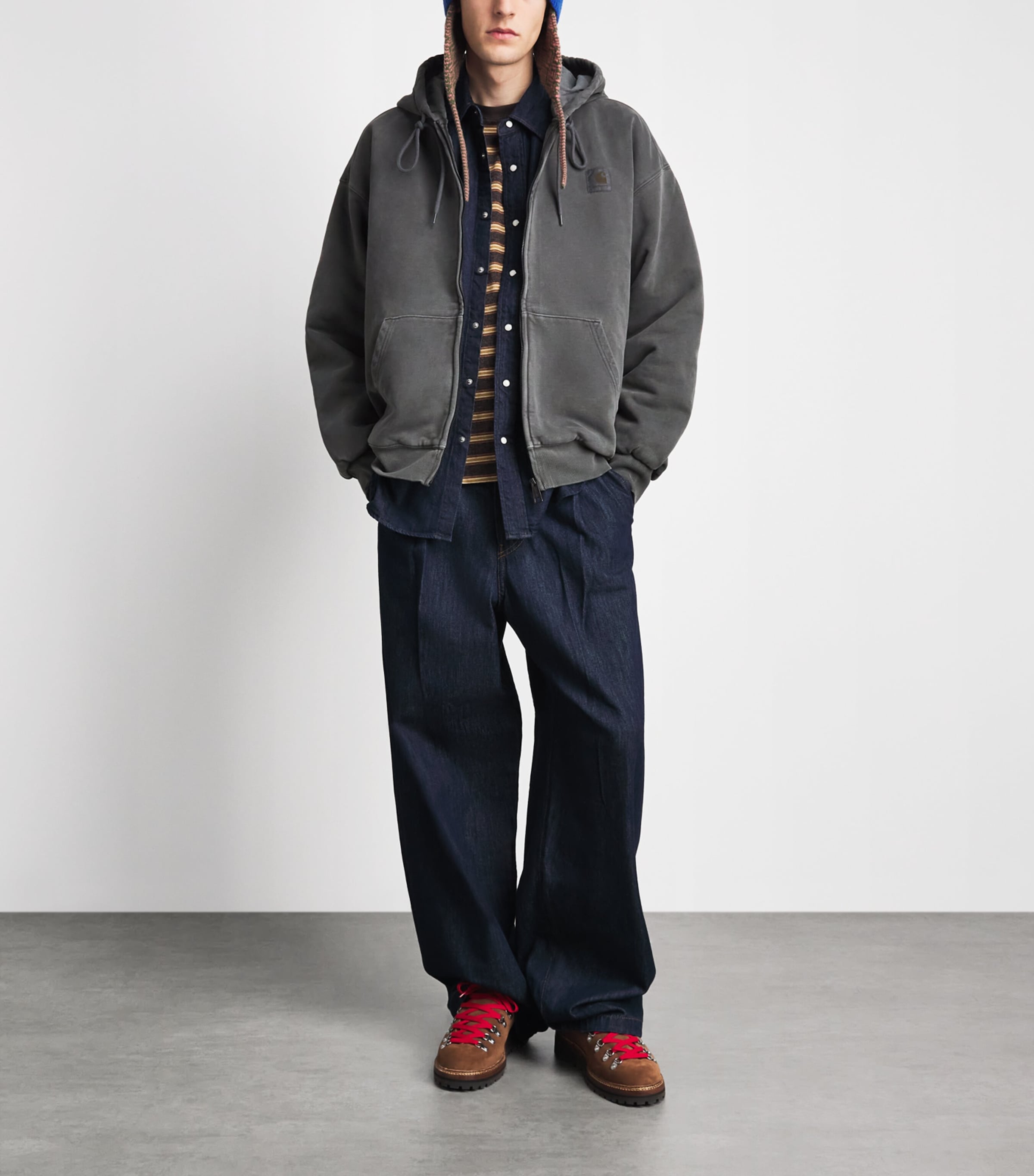 Carhartt WIP Black Cotton Logo Vista Zip-Up Hoodie | Harrods US