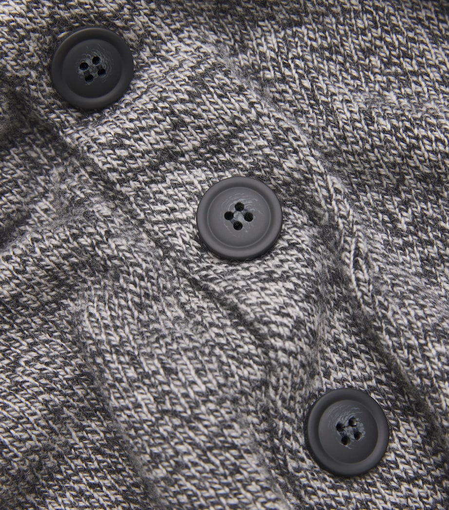 John Smedley Mens Eco Cashmere Shawl Collar Rockford Cardigan Monochrome Image 5