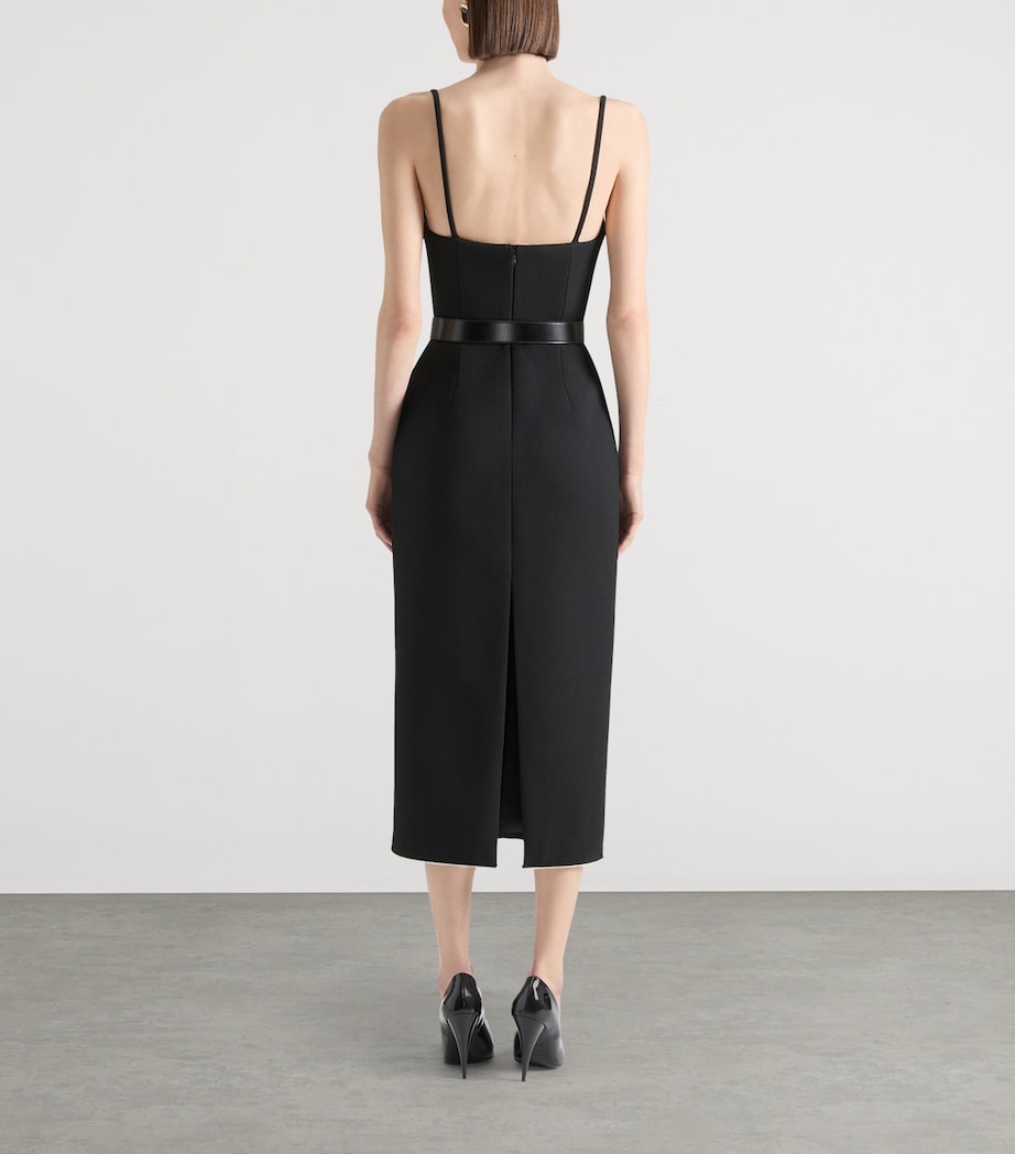 Wool-Blend Bustier Midi Dress BLACK Image 3