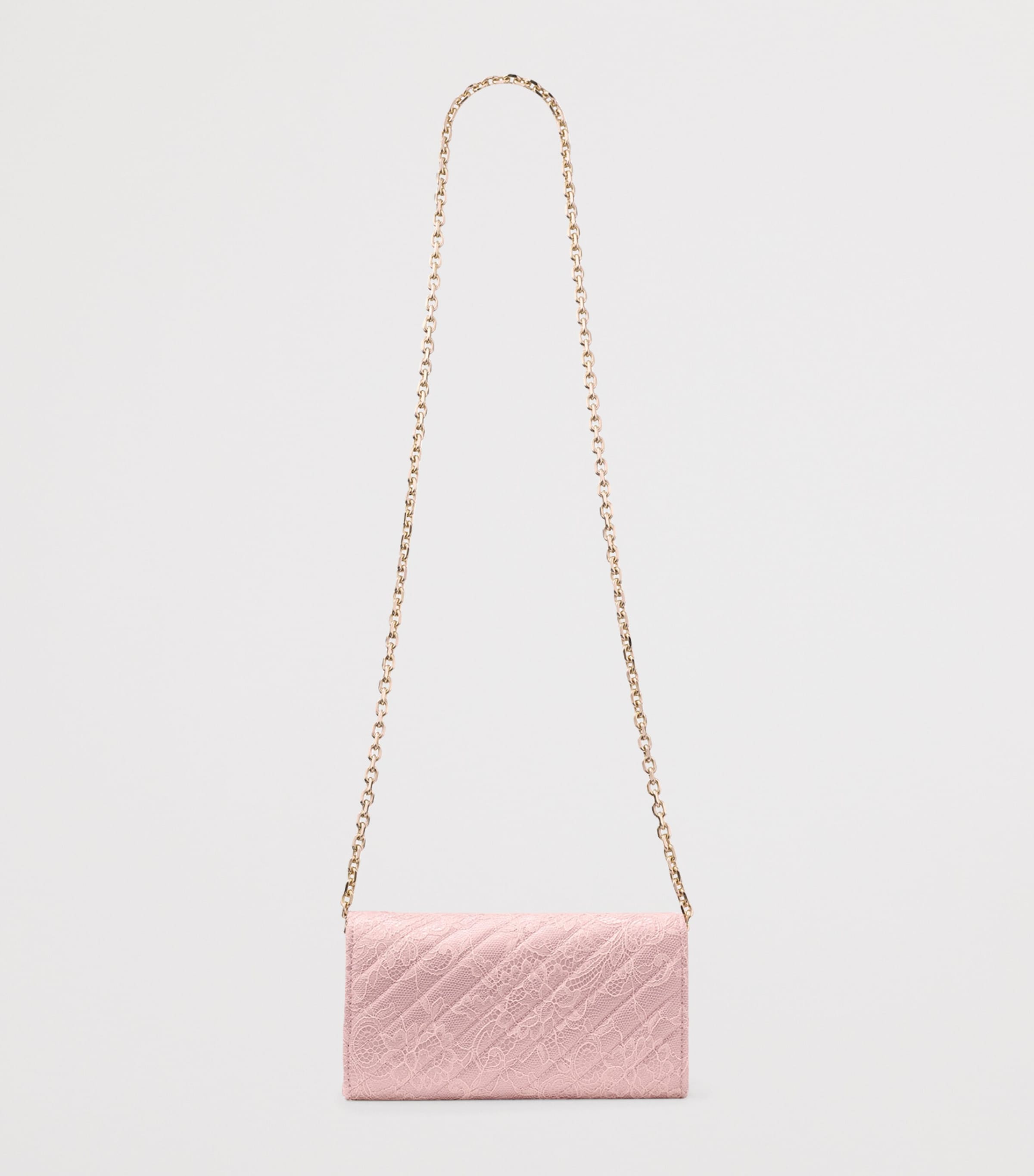 Leather Curve Chain Wallet ROSE/SHINY GOLD Image 3