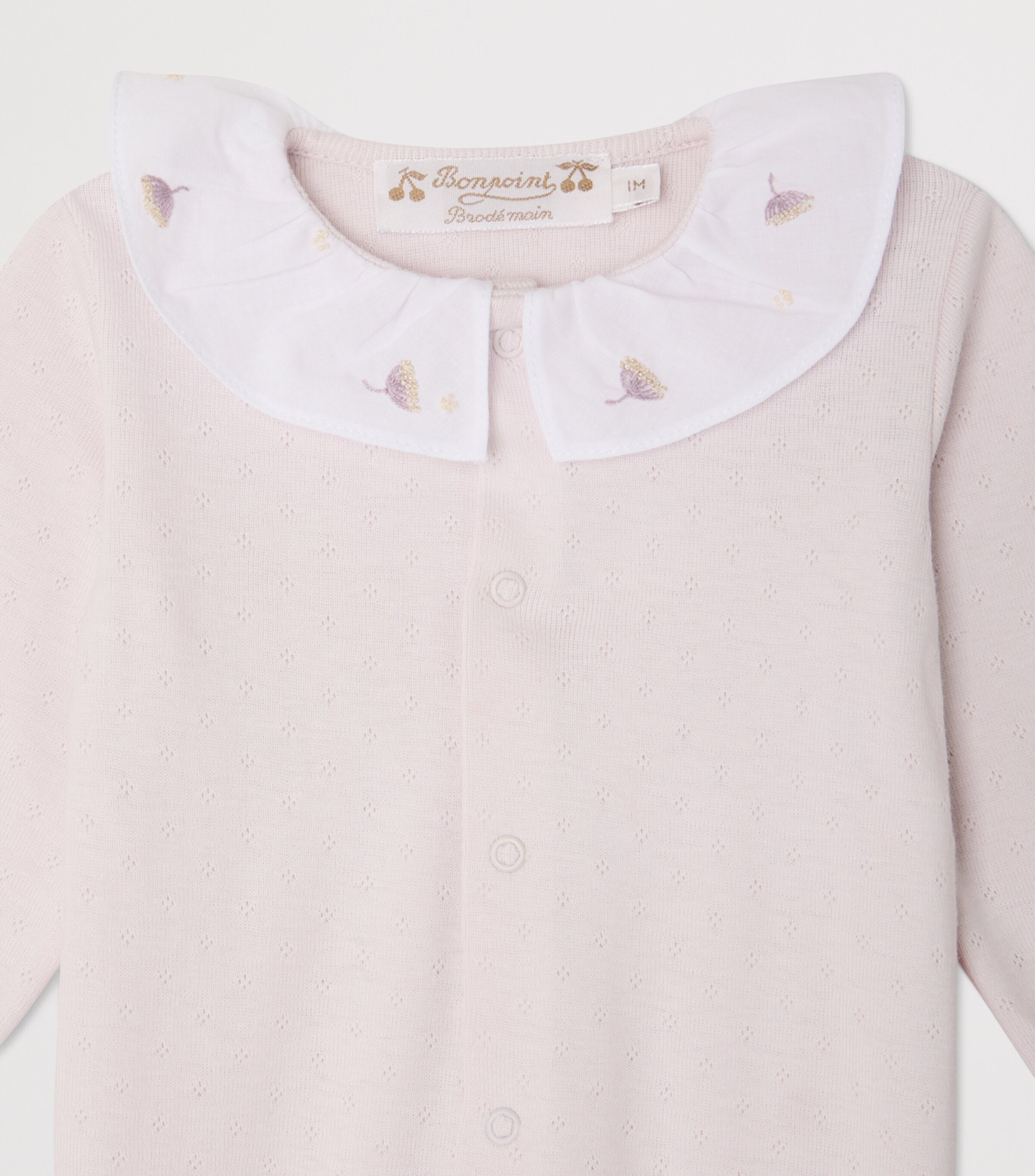 Bonpoint Cotton Lintina Sleepsuit (1-18 Months) Parme Clair Image 3