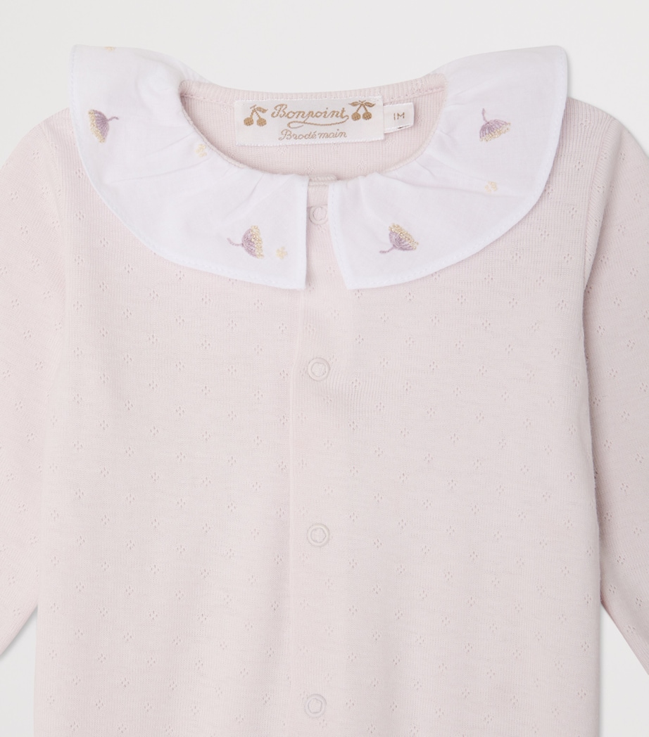 Bonpoint Cotton Lintina Sleepsuit (1-18 Months) Parme Clair Image 3