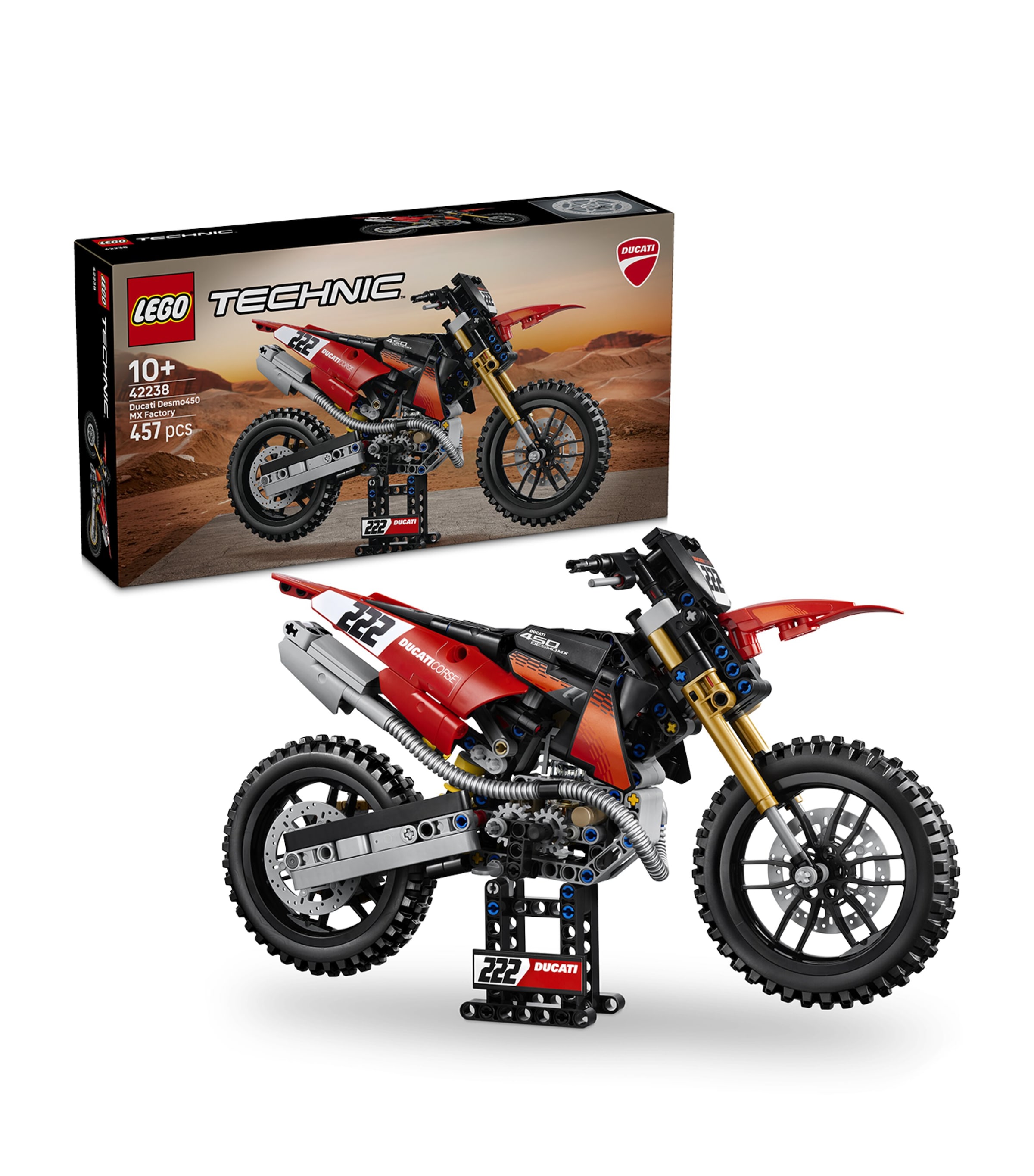 Lego Ducati Desmo450 MX Factory Motorcycle 42238 Image 1