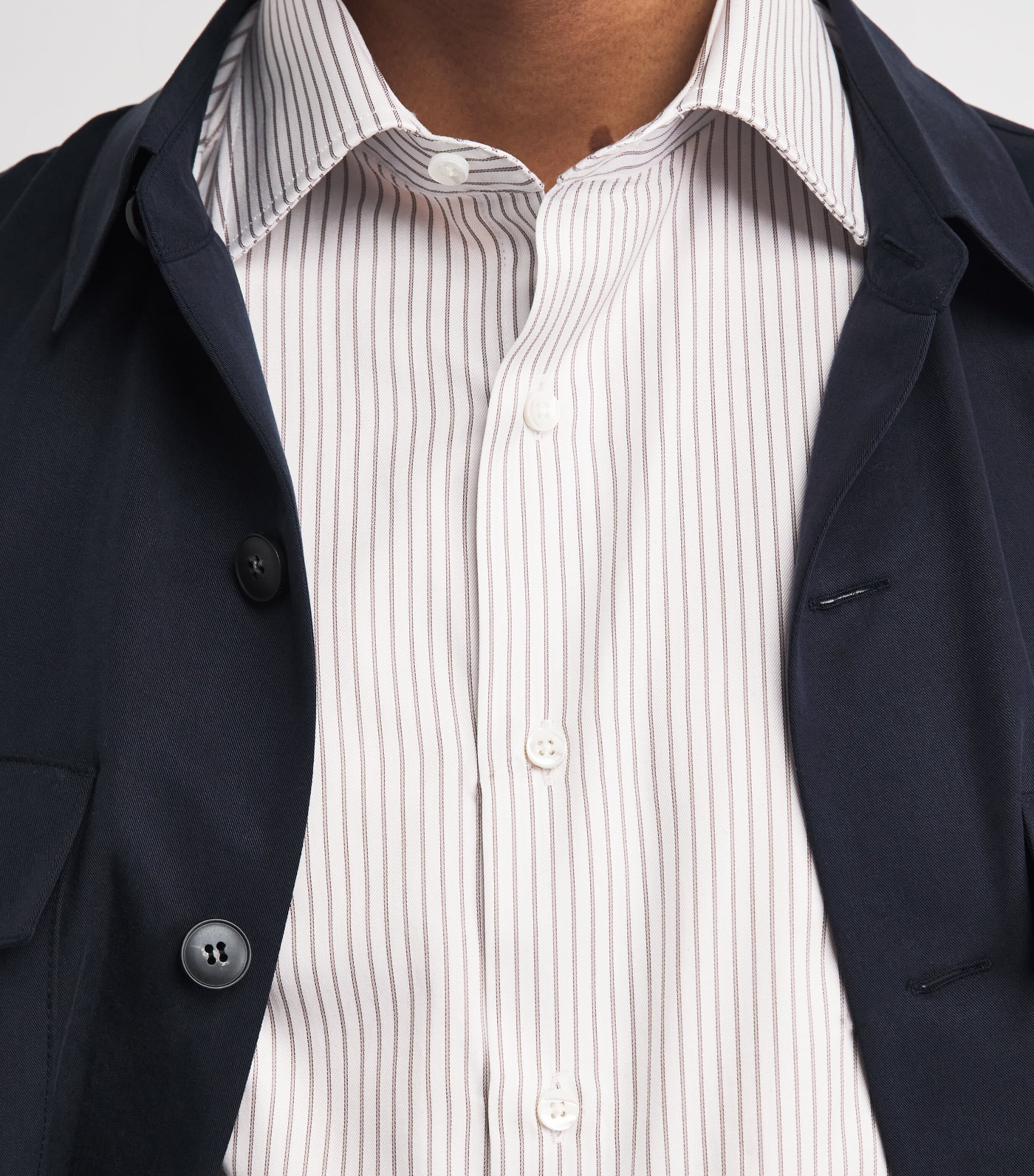Canali Mens Cotton Stripe Shirt Image 3