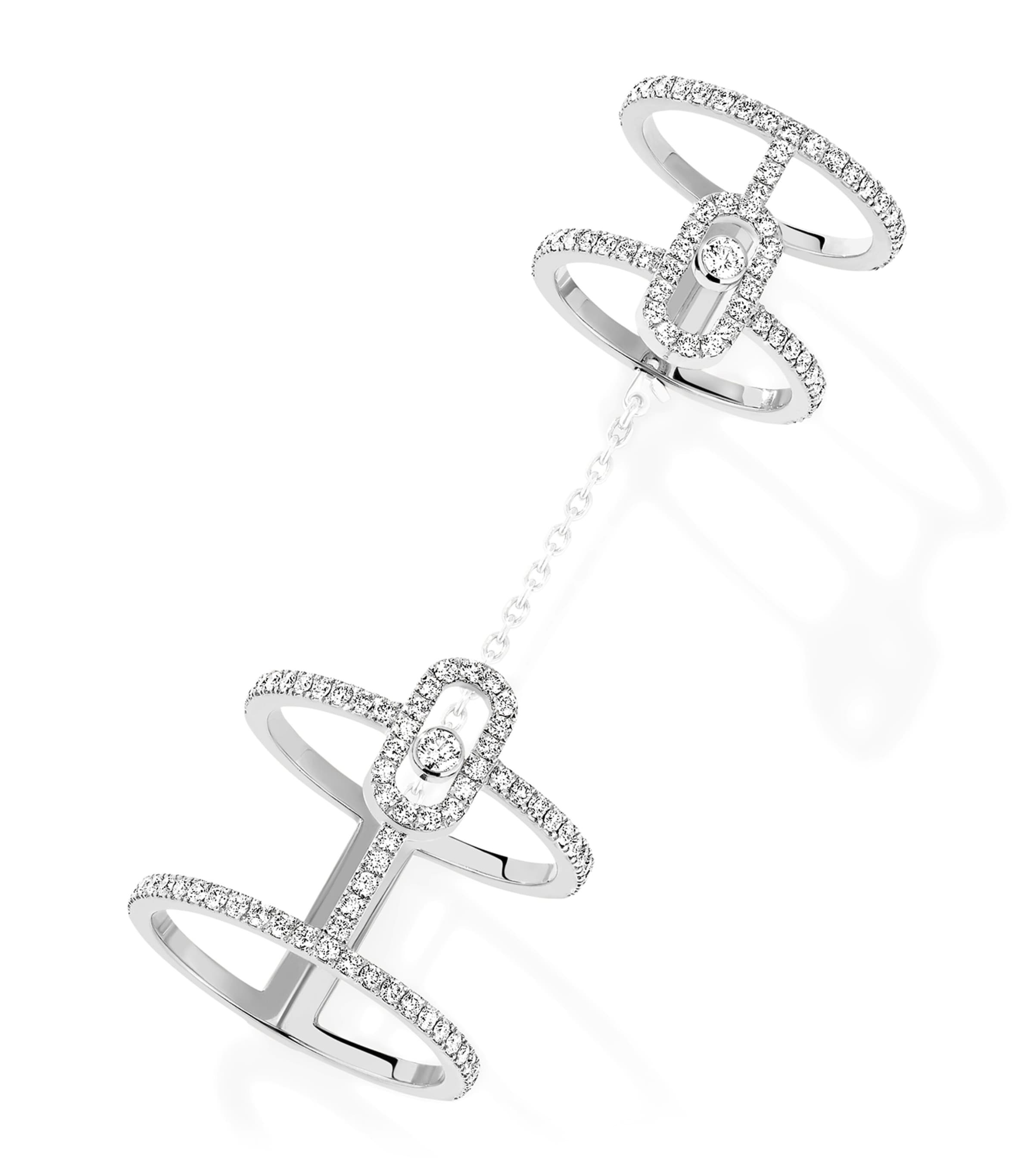 Messika Move Uno White Gold and Diamond Double Ring (0.95ct) White Gold Image 1