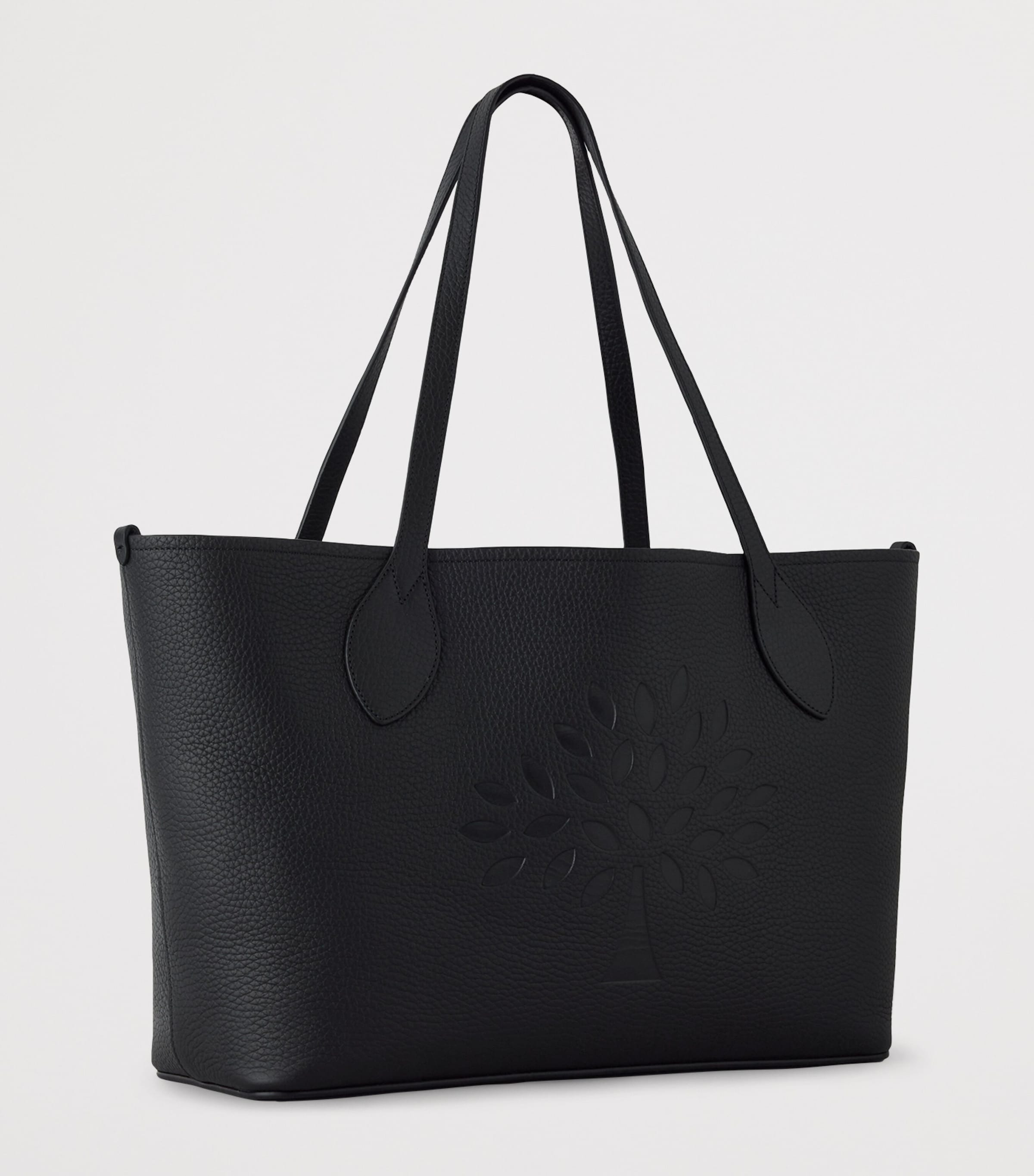 Mulberry Leather Tree Tote Bag Black Image 3