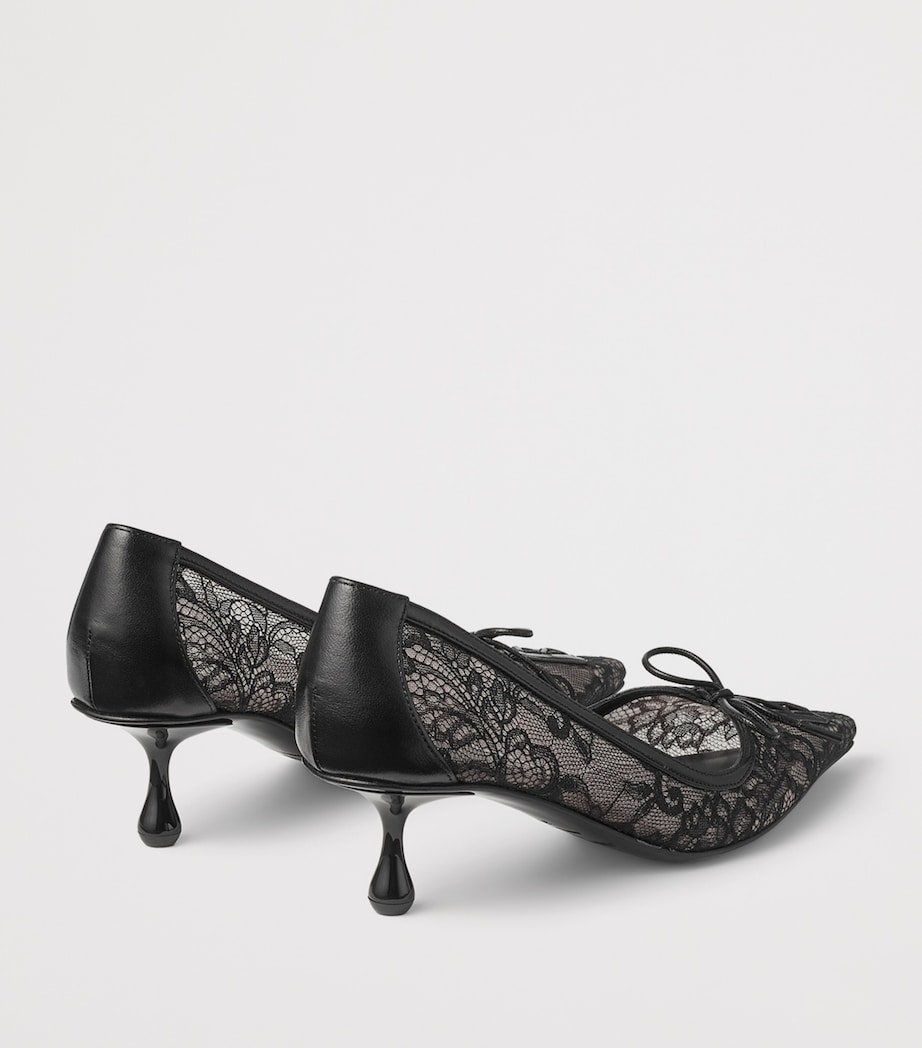 Jimmy Choo Womens Scarlett 50 Lace Pumps Black/black Image 3