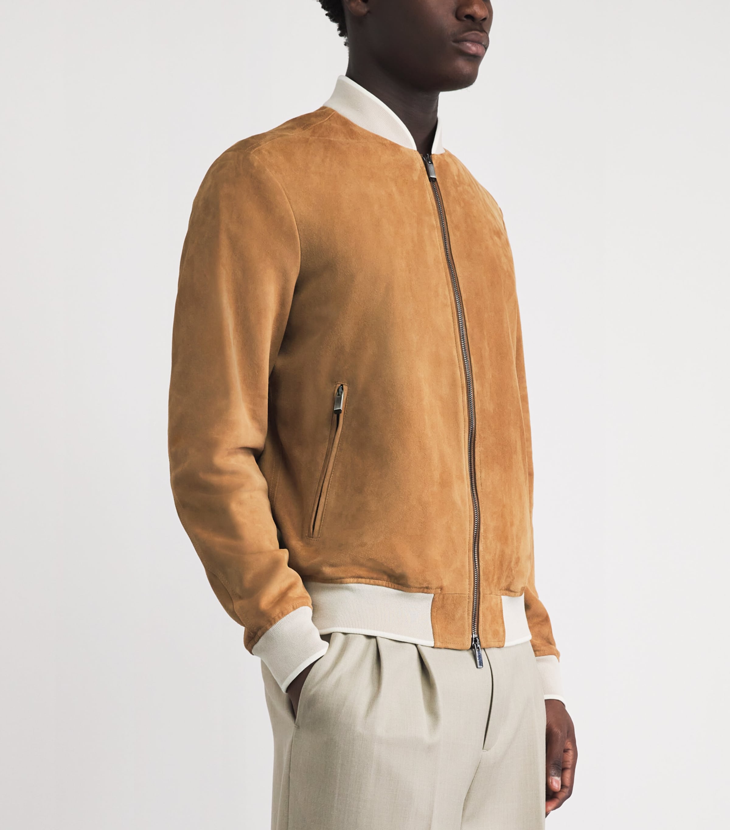 Paul & Shark Mens Aqualeather Bomber Jacket Brown Image 4