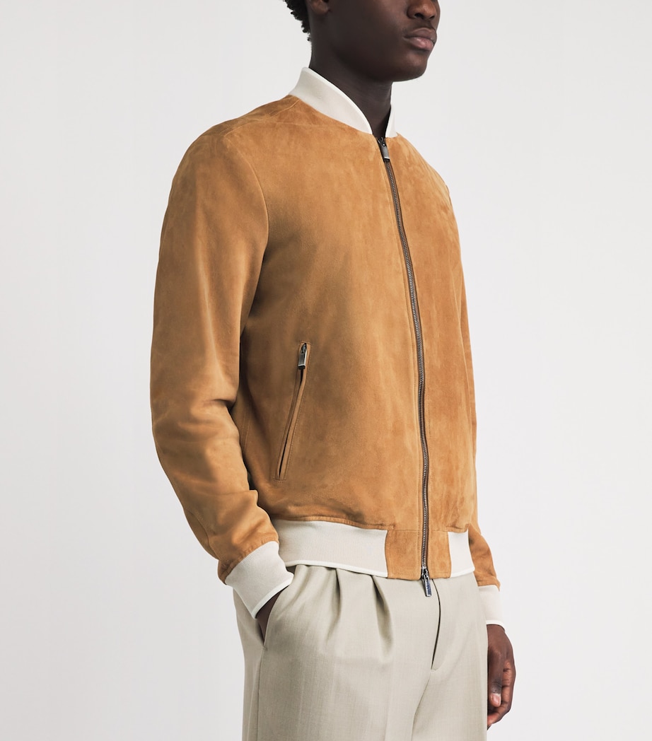 Paul & Shark Mens Aqualeather Bomber Jacket Brown Image 4