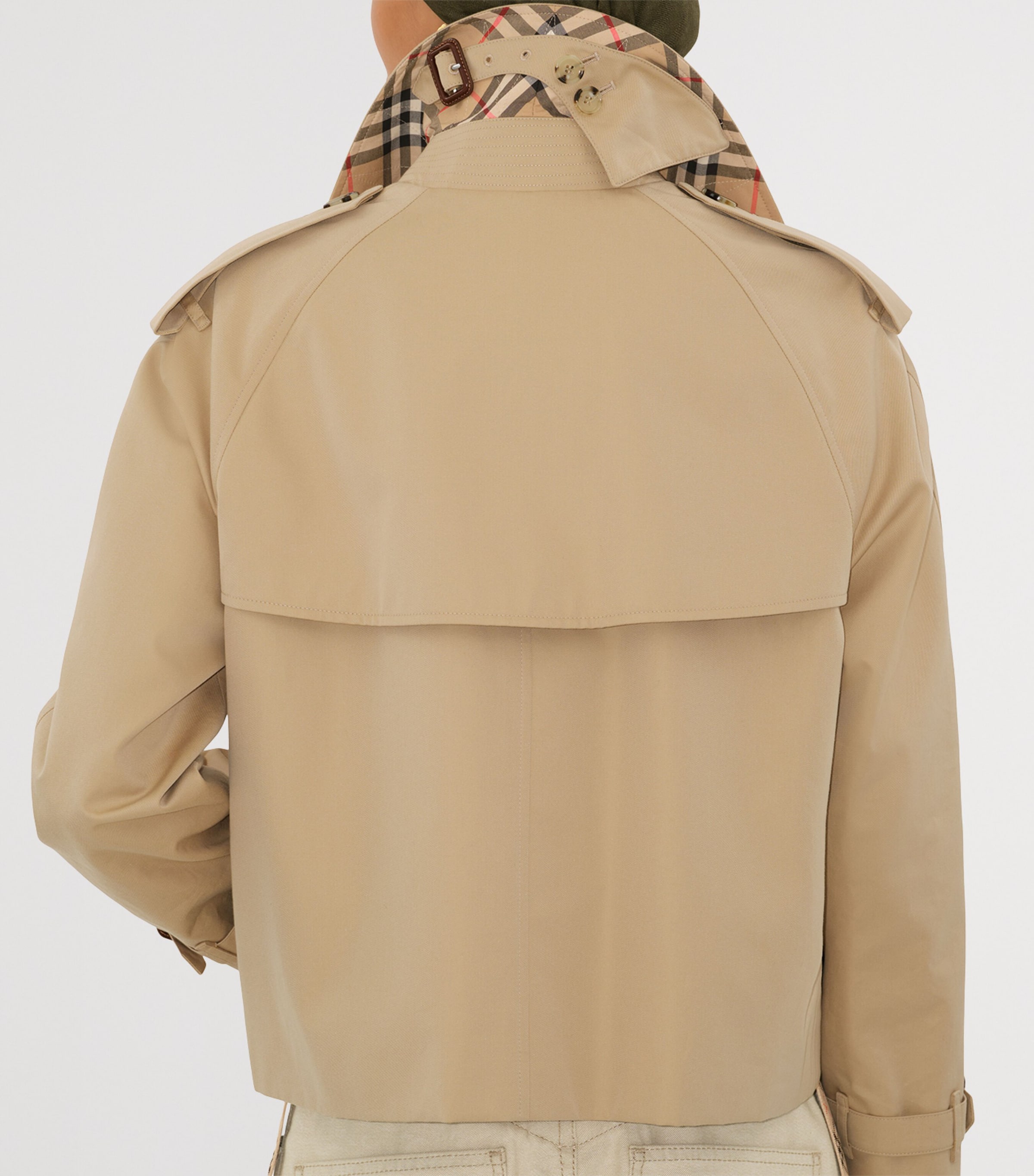 Gabardine Cropped Trench Jacket HONEY Image 6