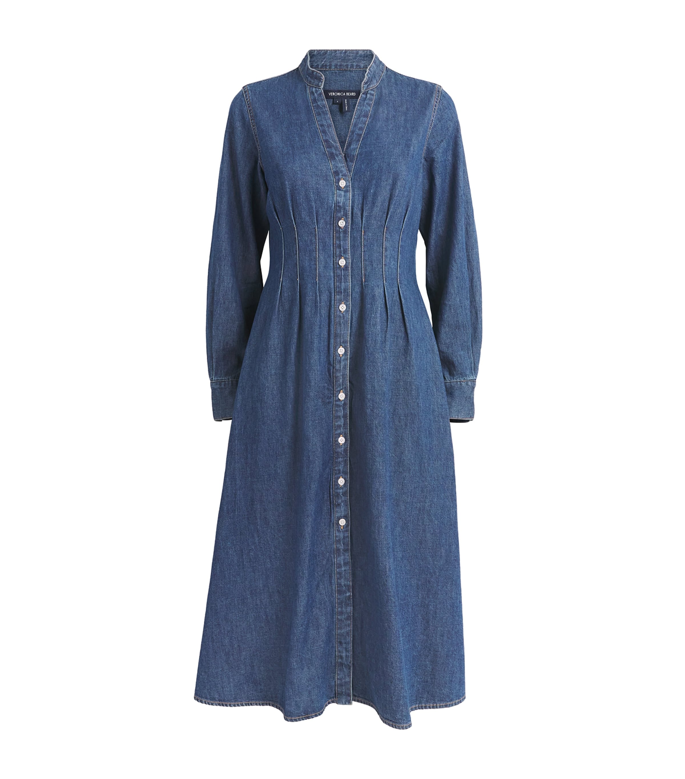 white christmas dresses Veronica Beard Raymond Denim Mini Dress | Midnight Wash