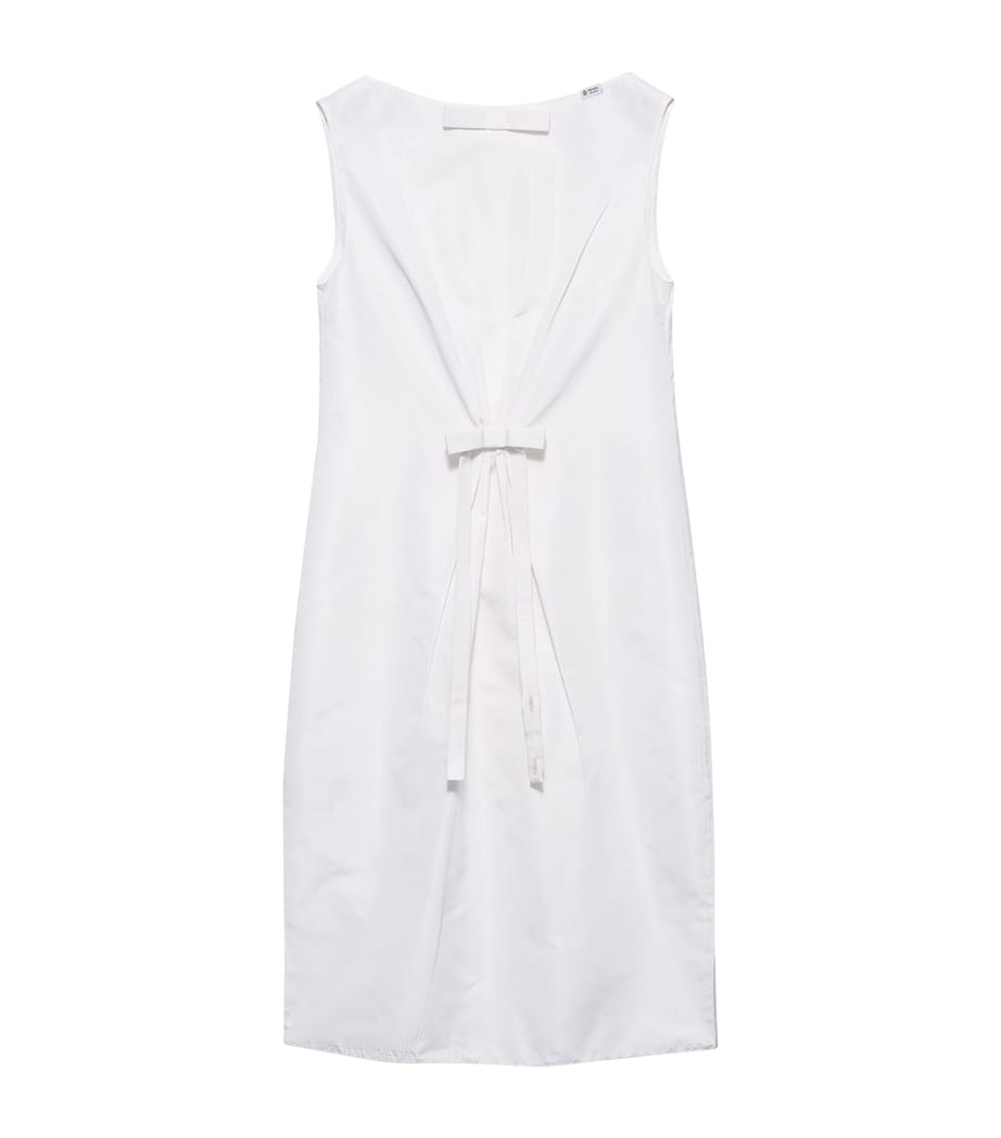 Prada Womens Silk Faille Midi Dress White Image 1