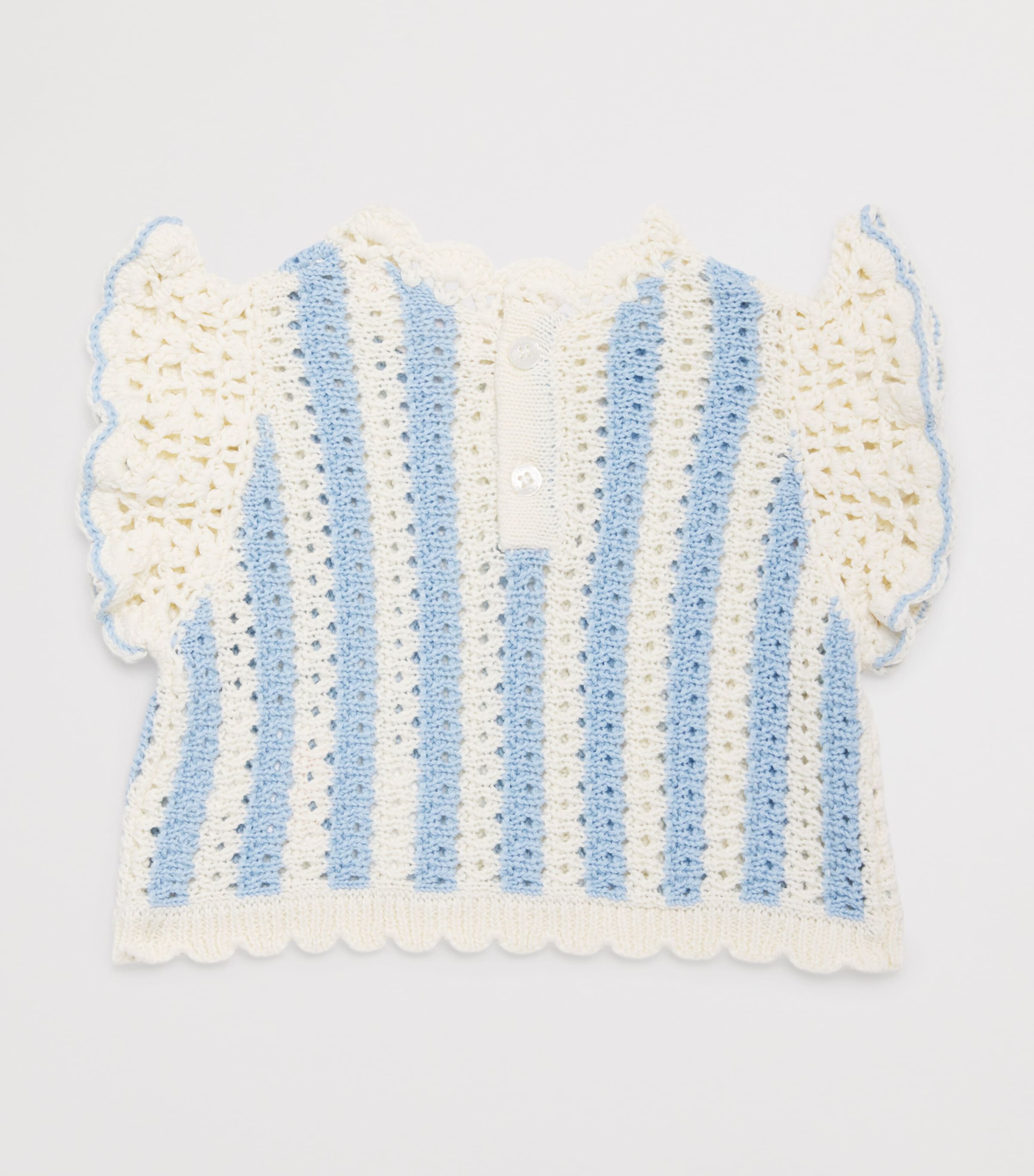 Cotton Crochet Lyse Top (6-24 Months) 101365646BLUE STRIPE Image 2