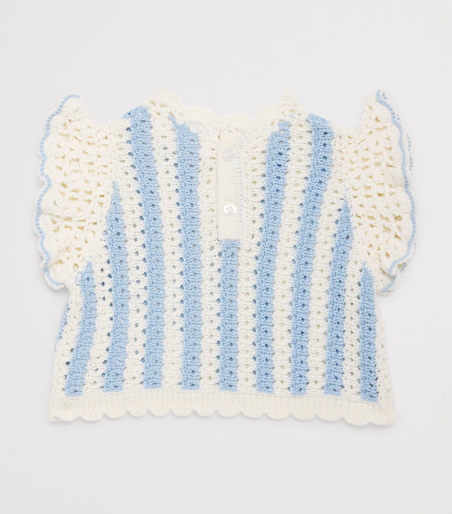 Cotton Crochet Lyse Top (6-24 Months) 101365646BLUE STRIPE Image 2