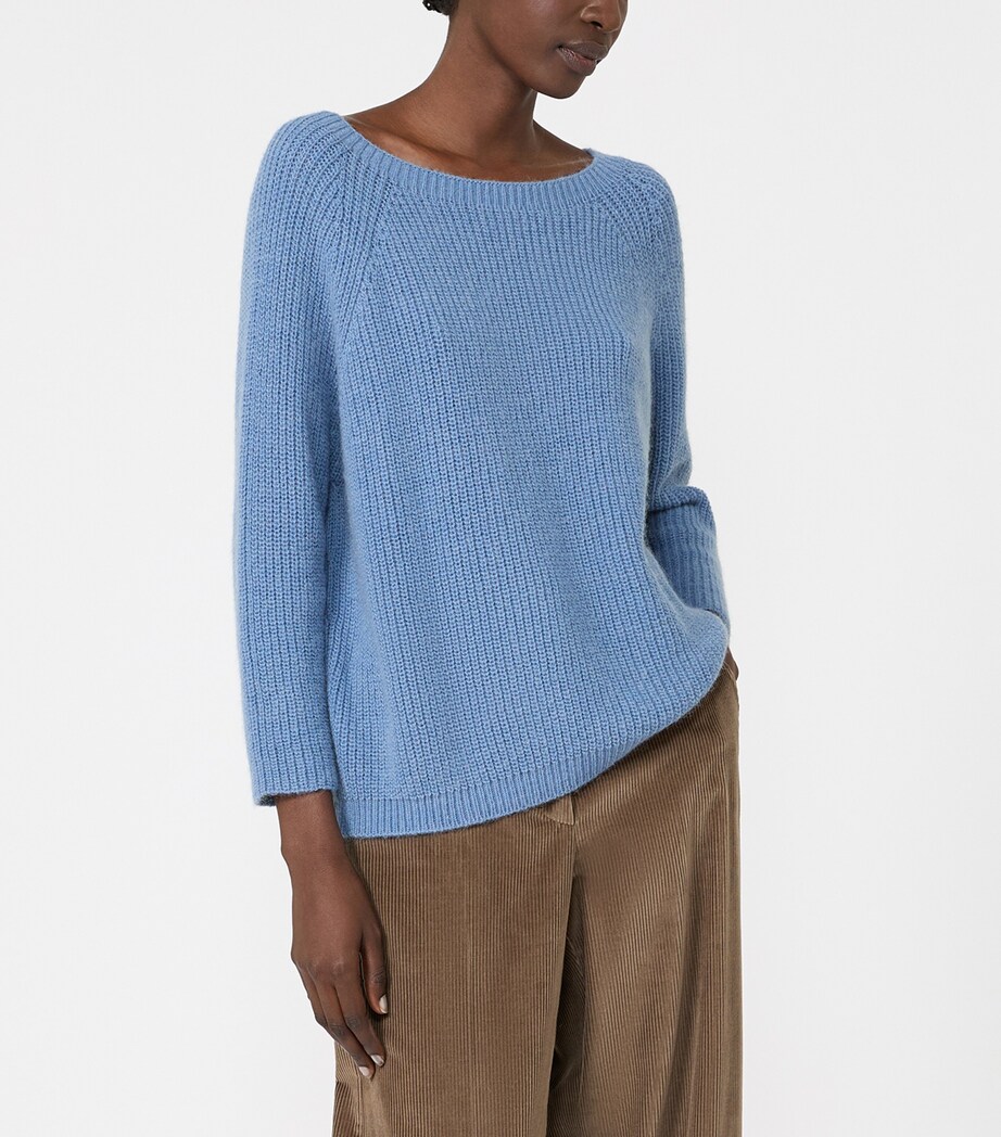 Weekend Max Mara Womens Ribbed Round-Neck Sweater Light Blue Image 5