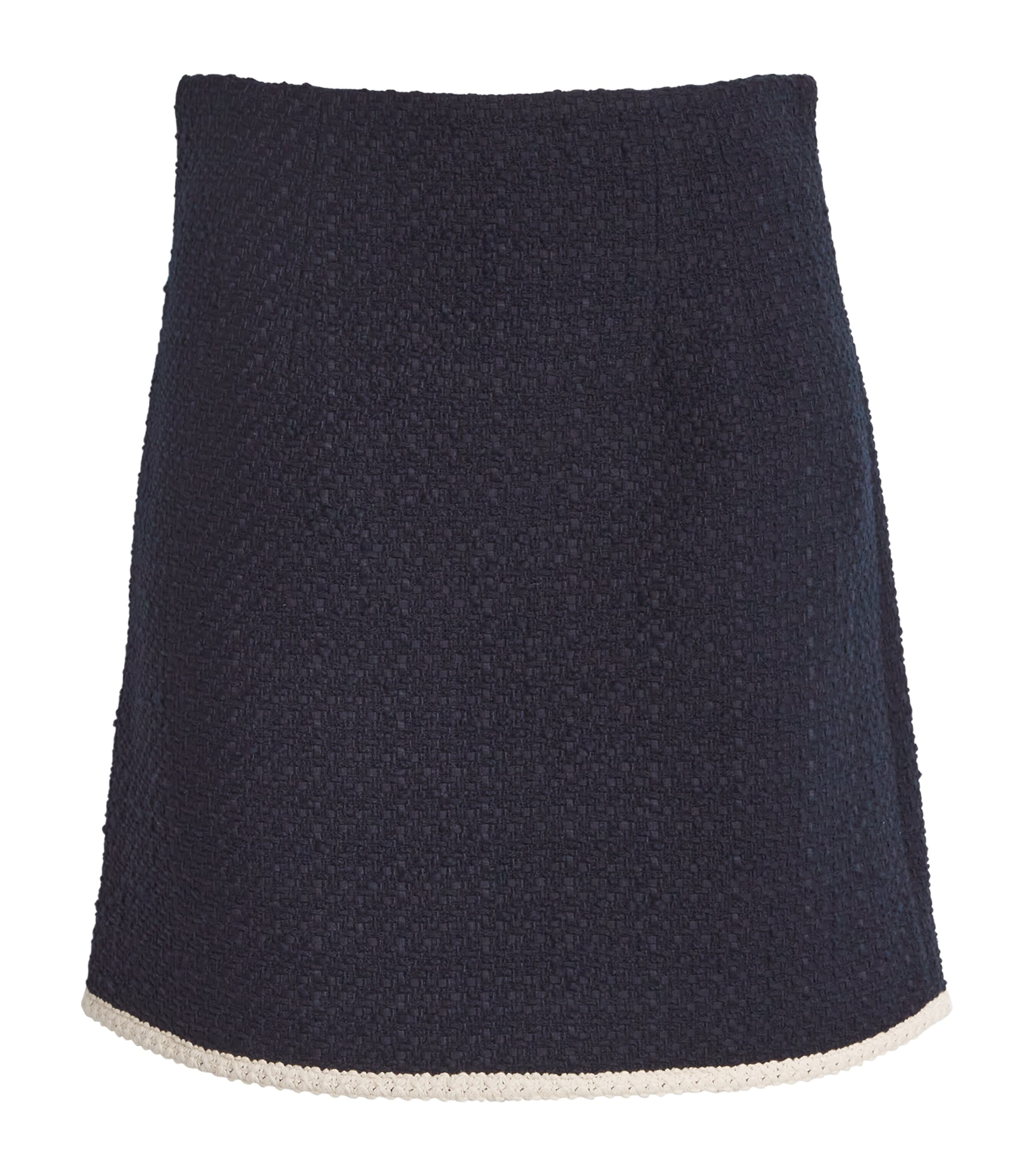 Shop Veronica Beard Crochet Roman Mini Skirt In Navy