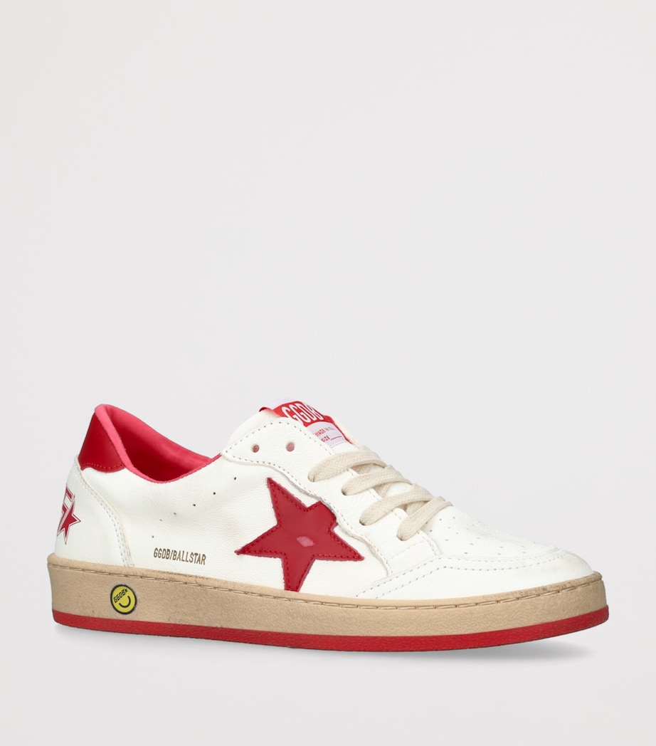 Leather Ball Star Sneakers WHITE/RED Image 3