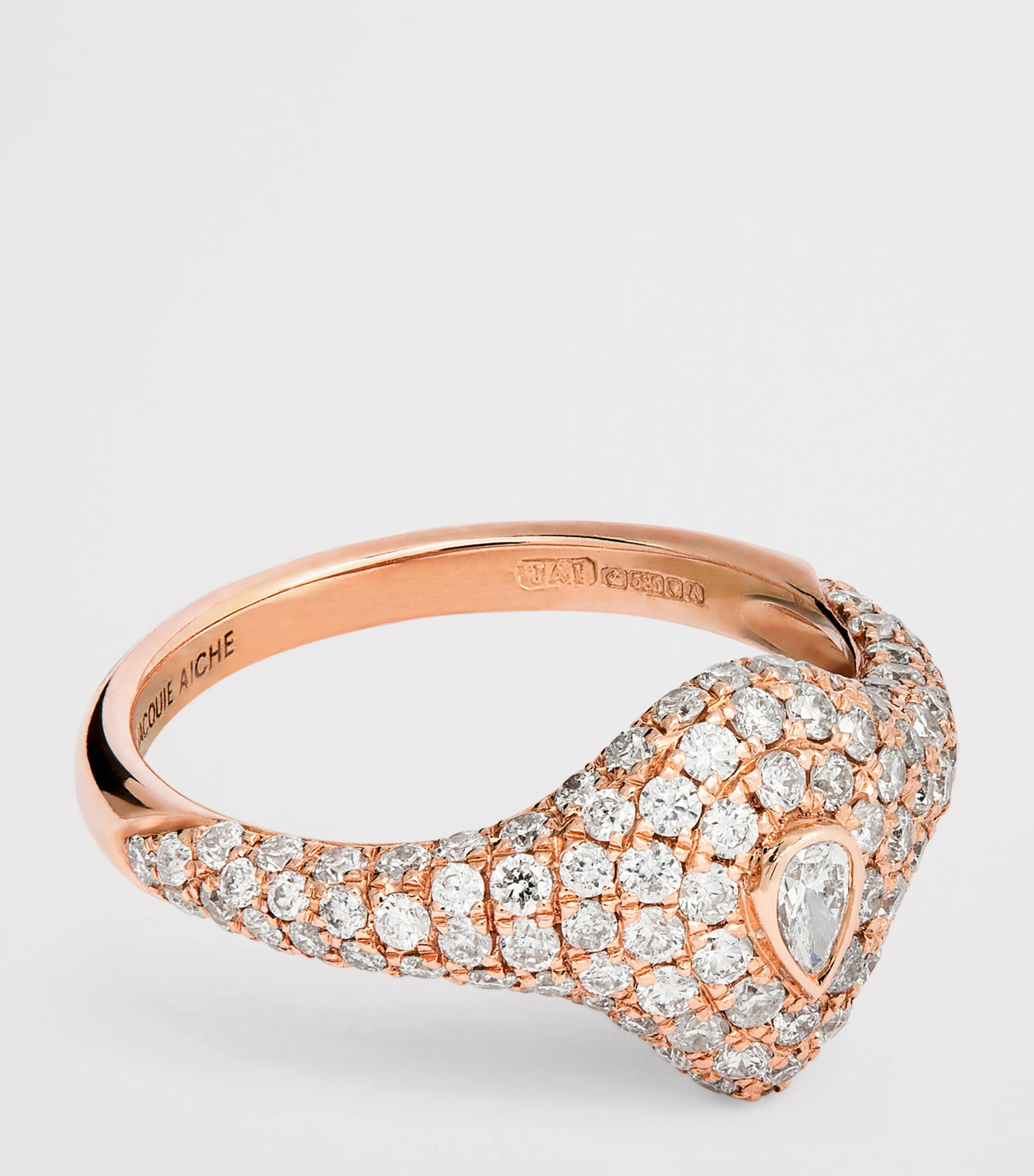 Rose Gold and Diamond Teardrop Signet Ring ROSE GOLD Image 4