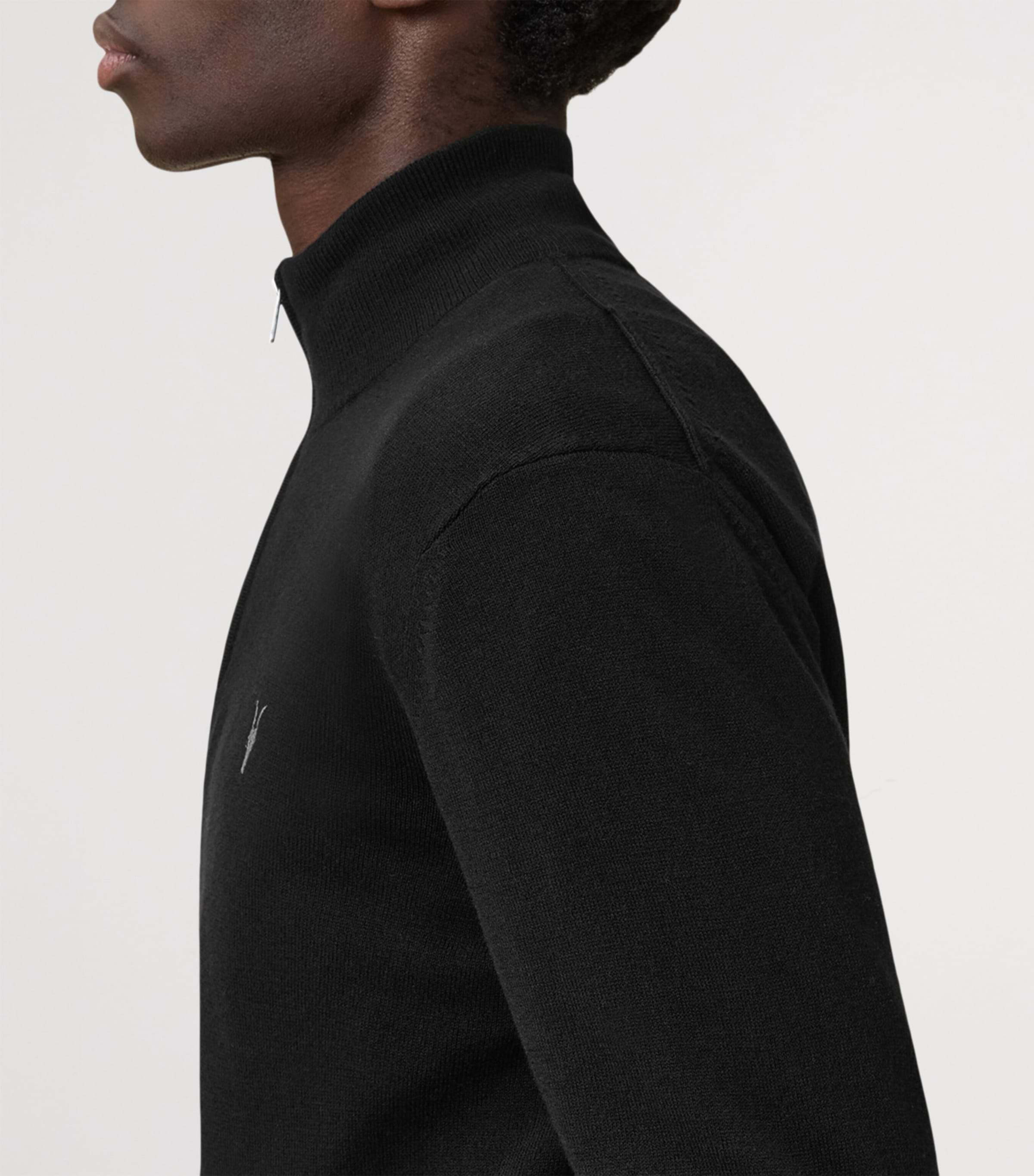 AllSaints Black Kilburn Quarter-Zip Sweater | Harrods UK