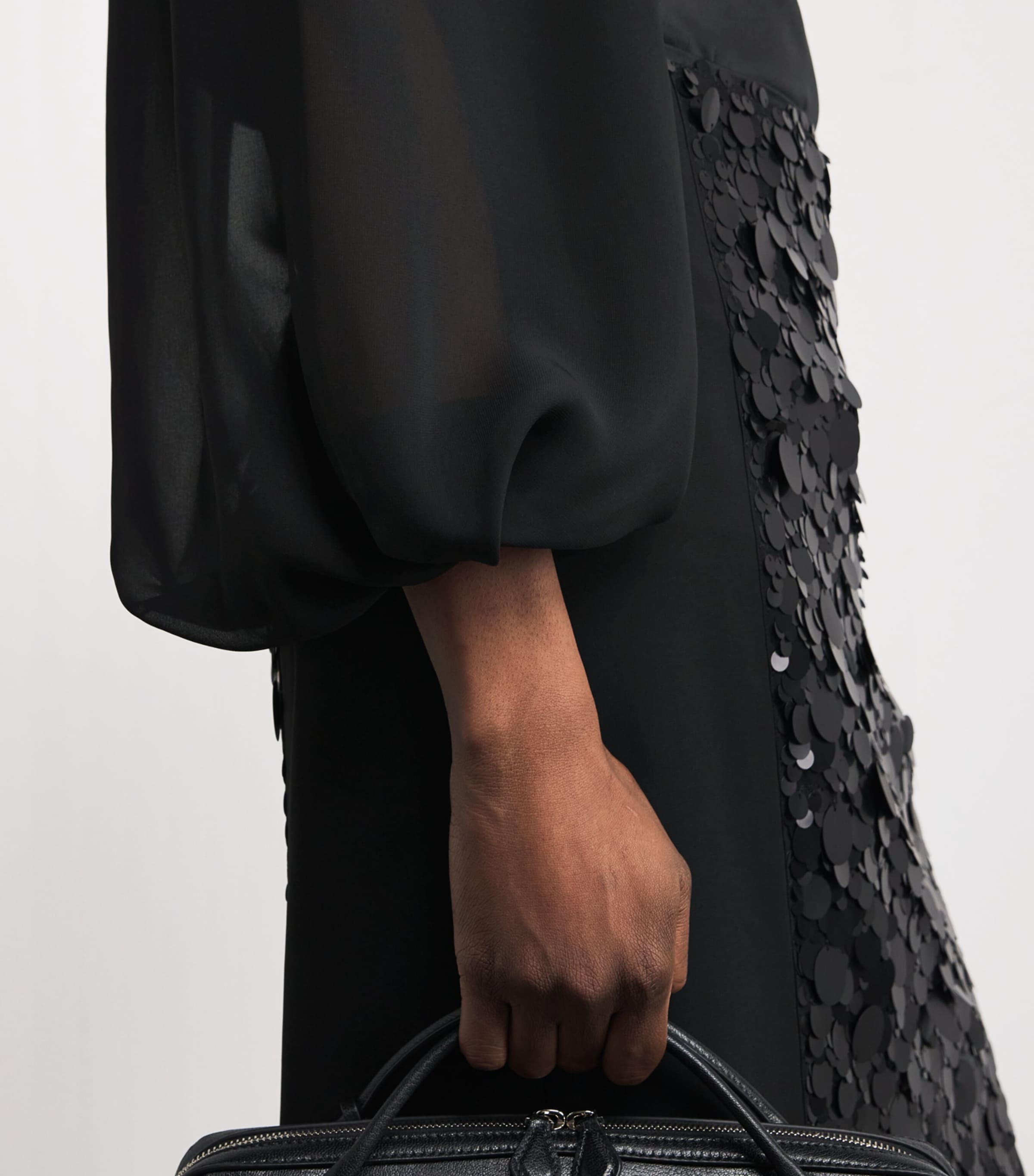 Satin Cave Blouse BLACK Image 6