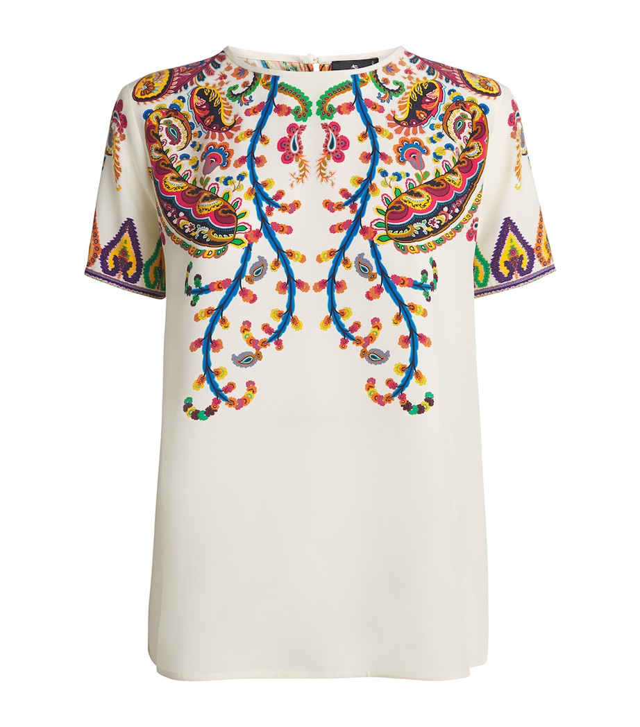 Silk Short-Sleeve Blouse X0800 Image 1