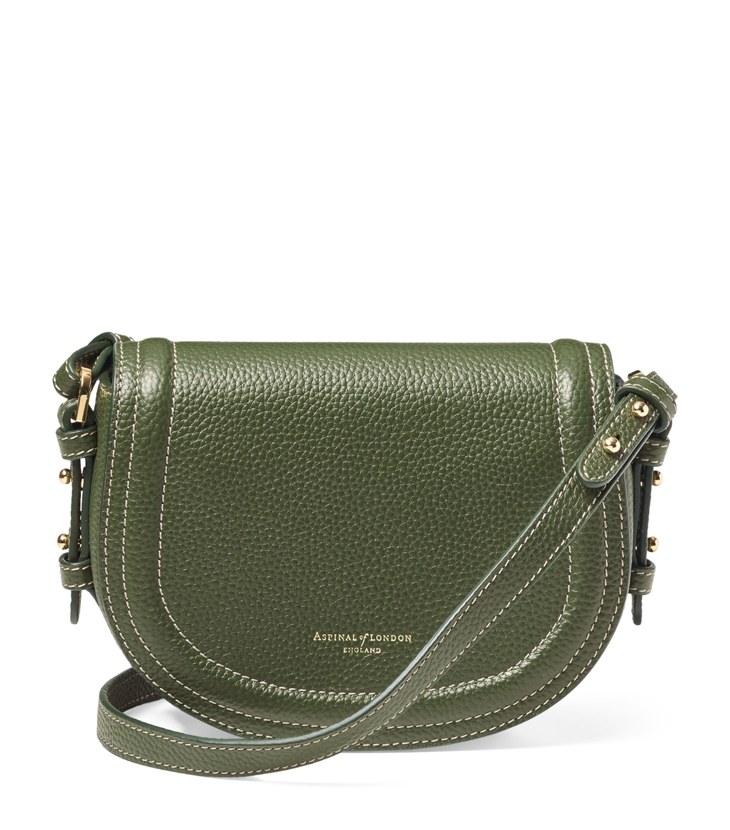 Aspinal Of London Small Leather Stella Cross-body Satchel In Green