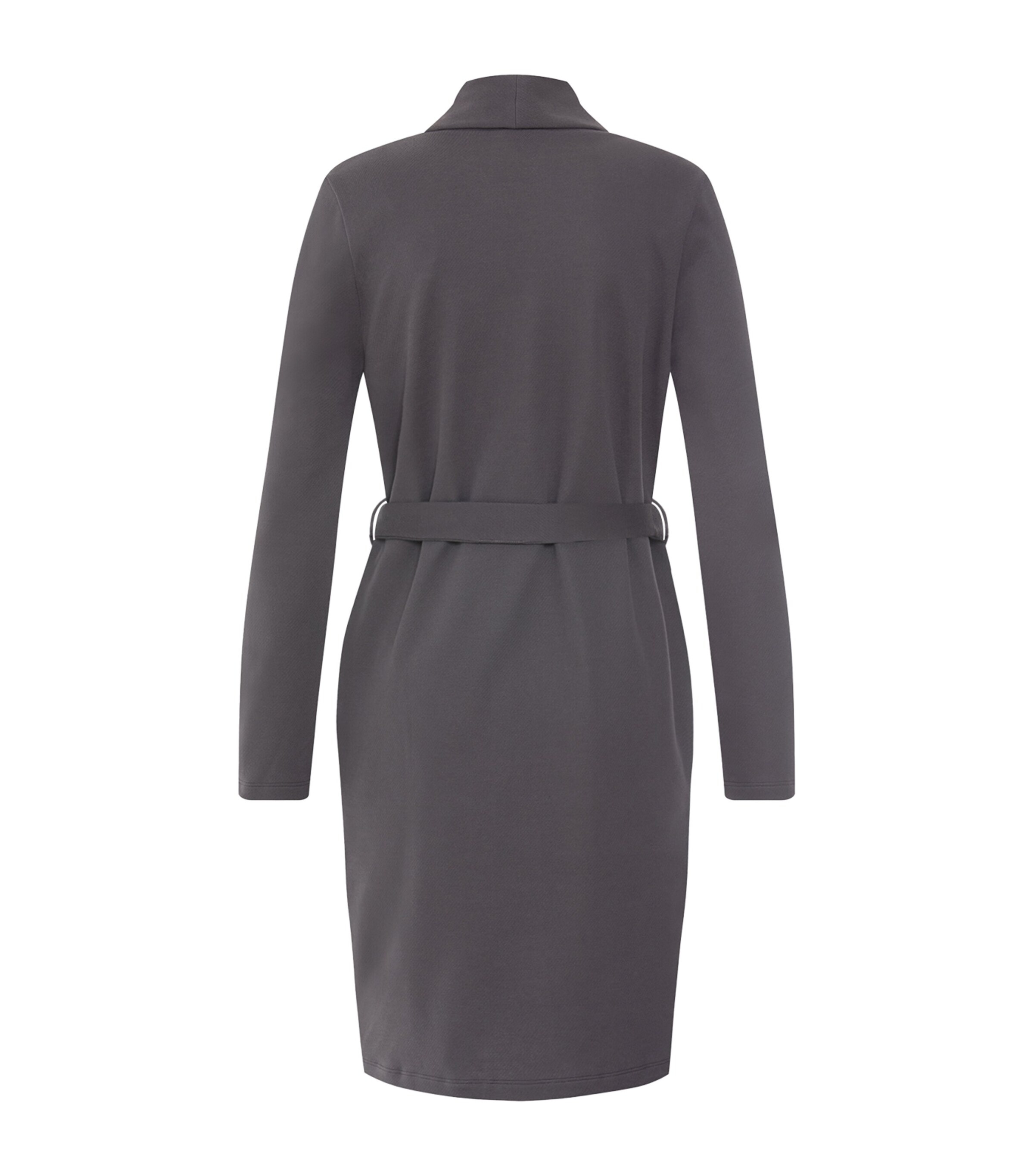 Hanro Womens Cotton-Blend Robe Dark Sesame Image 3