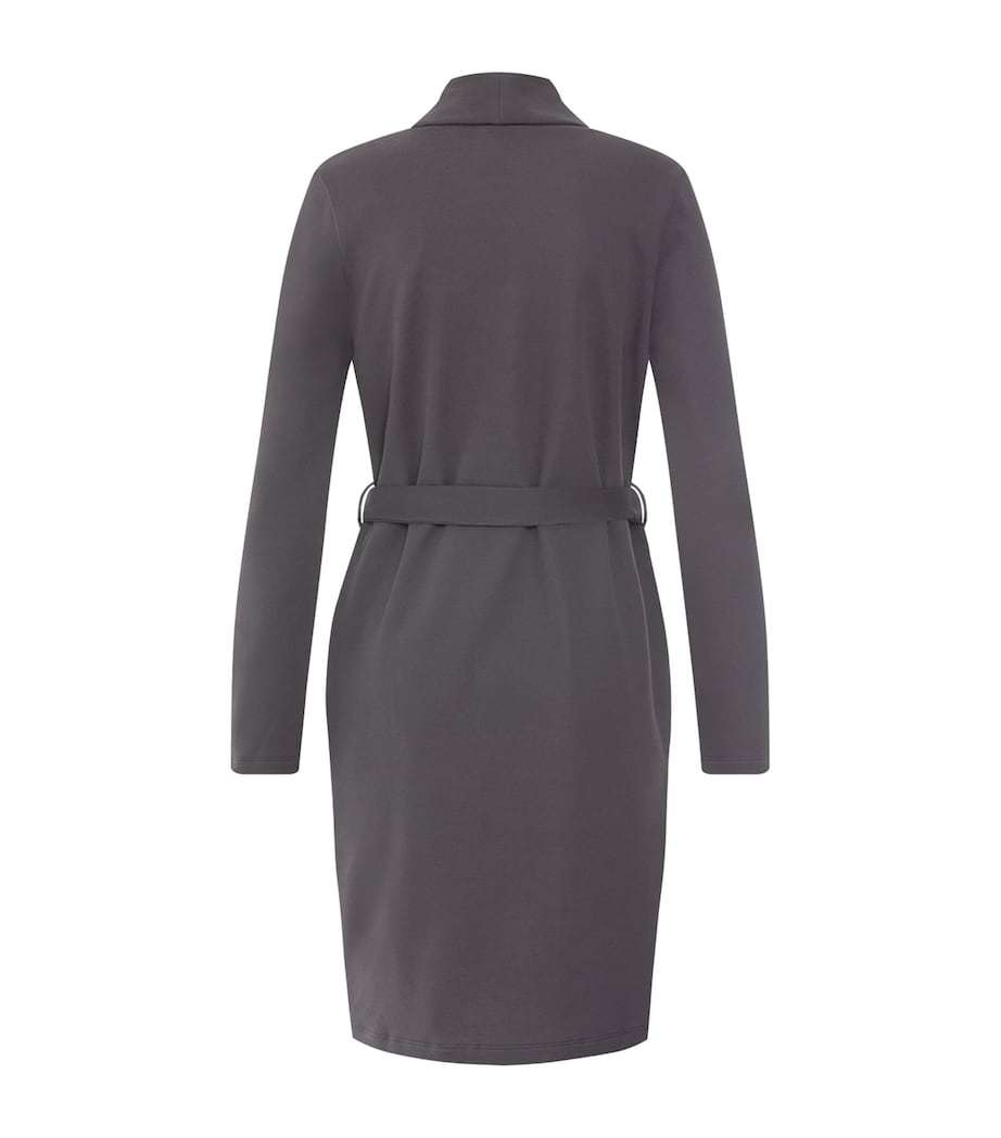 Hanro Womens Cotton-Blend Robe Dark Sesame Image 3