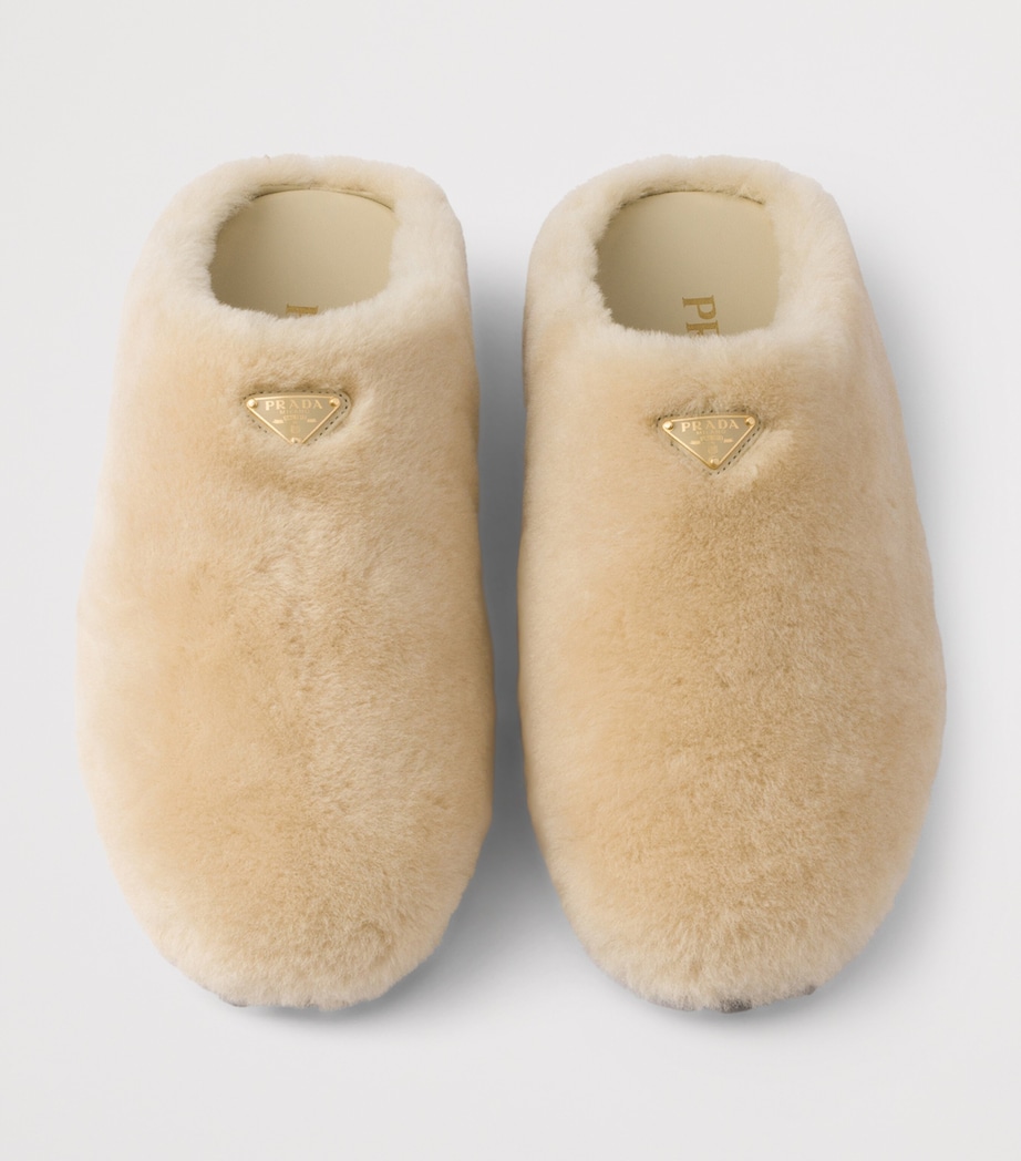 Shearling Triangle Mules F0485 Image 3