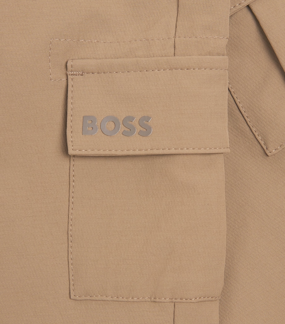 BOSS Kidswear Drawstring Cargo Trousers (3 Months-3 Years) Stone Image 3