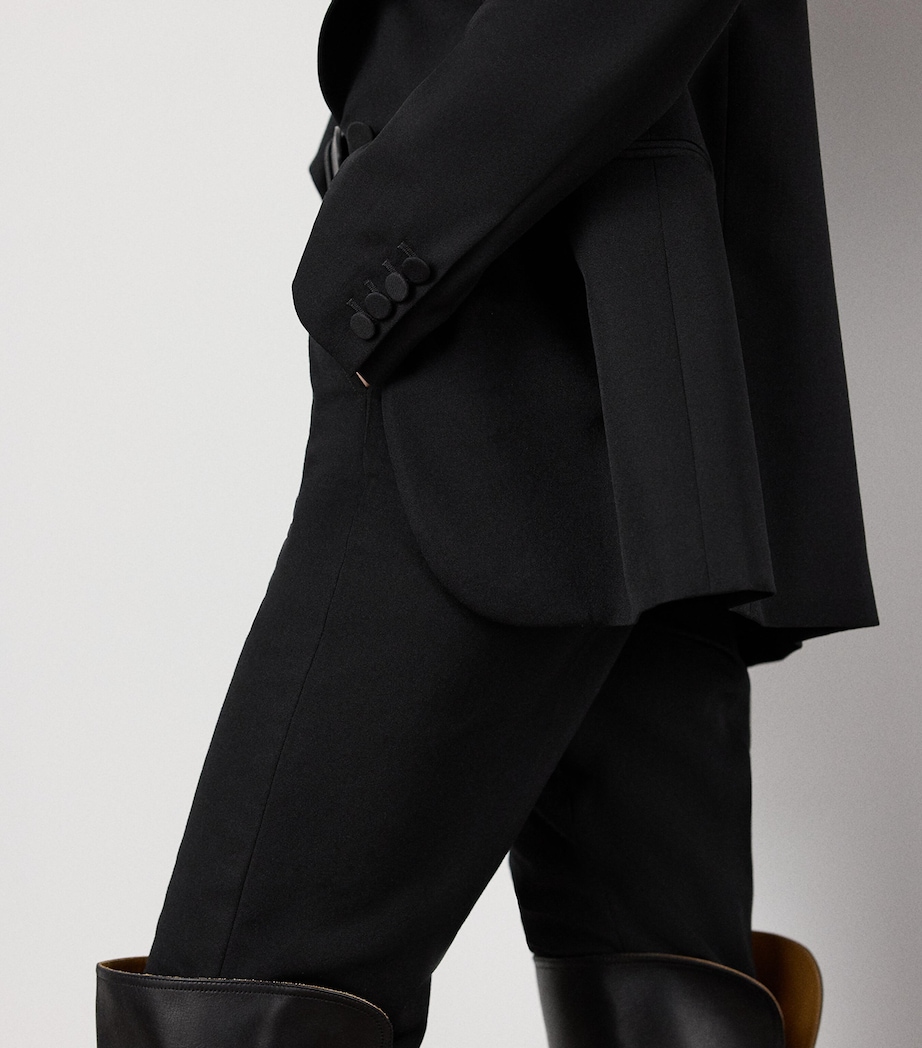 Wool Grain de Poudre Tuxedo Jacket BLACK Image 5