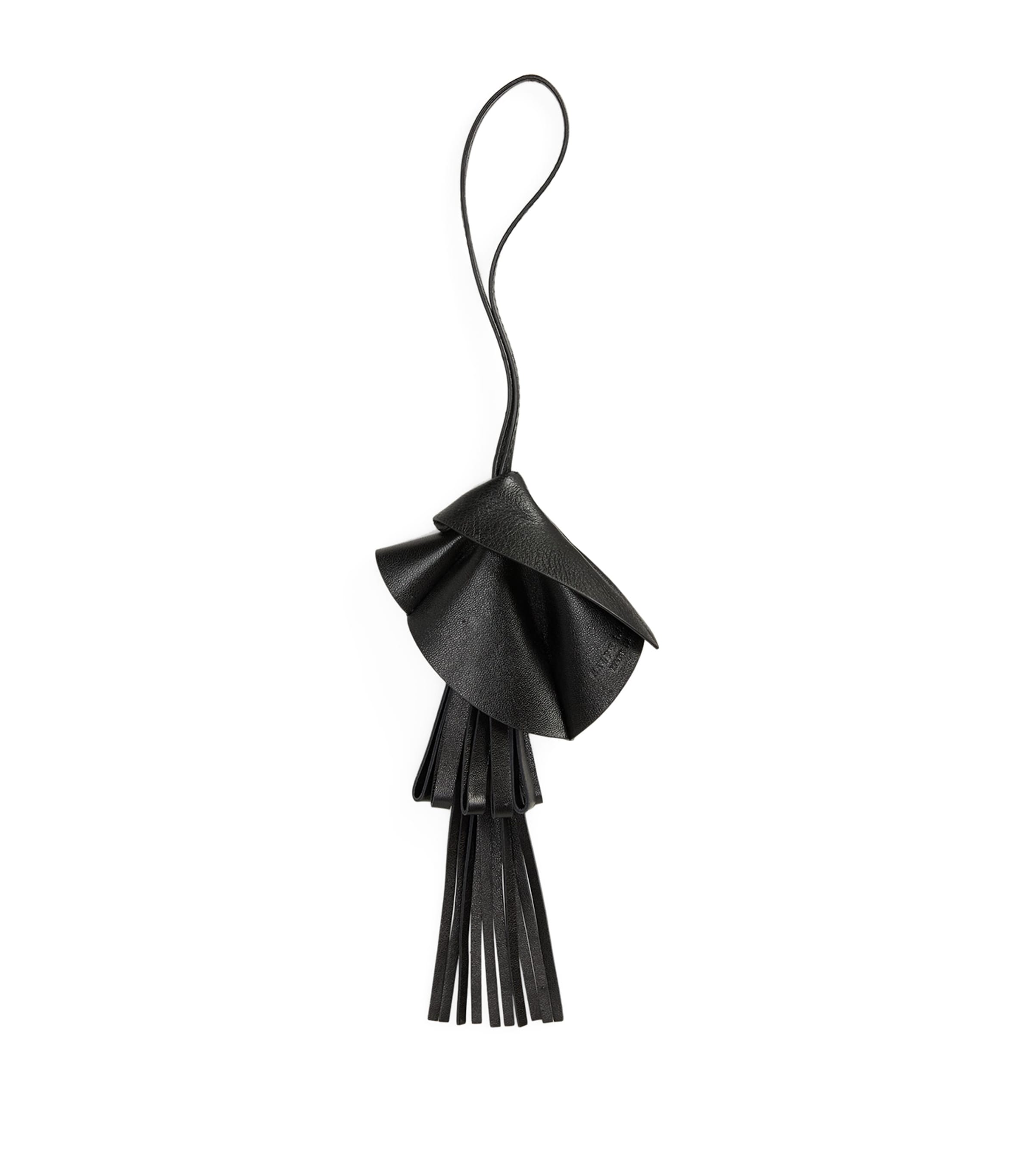 Ralph Lauren Collection Lambskin Floral Bag Charm Black Image 1