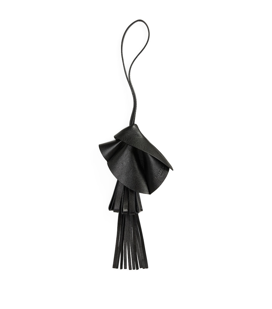 Ralph Lauren Collection Lambskin Floral Bag Charm Black Image 1