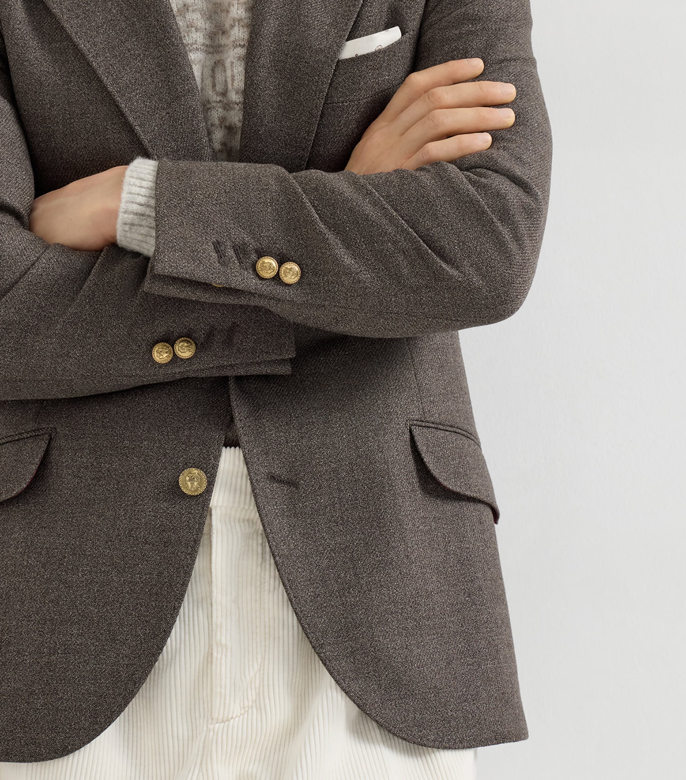 Brunello Cucinelli Mens Virgin Wool Deconstructed Cavallo Blazer Image 6