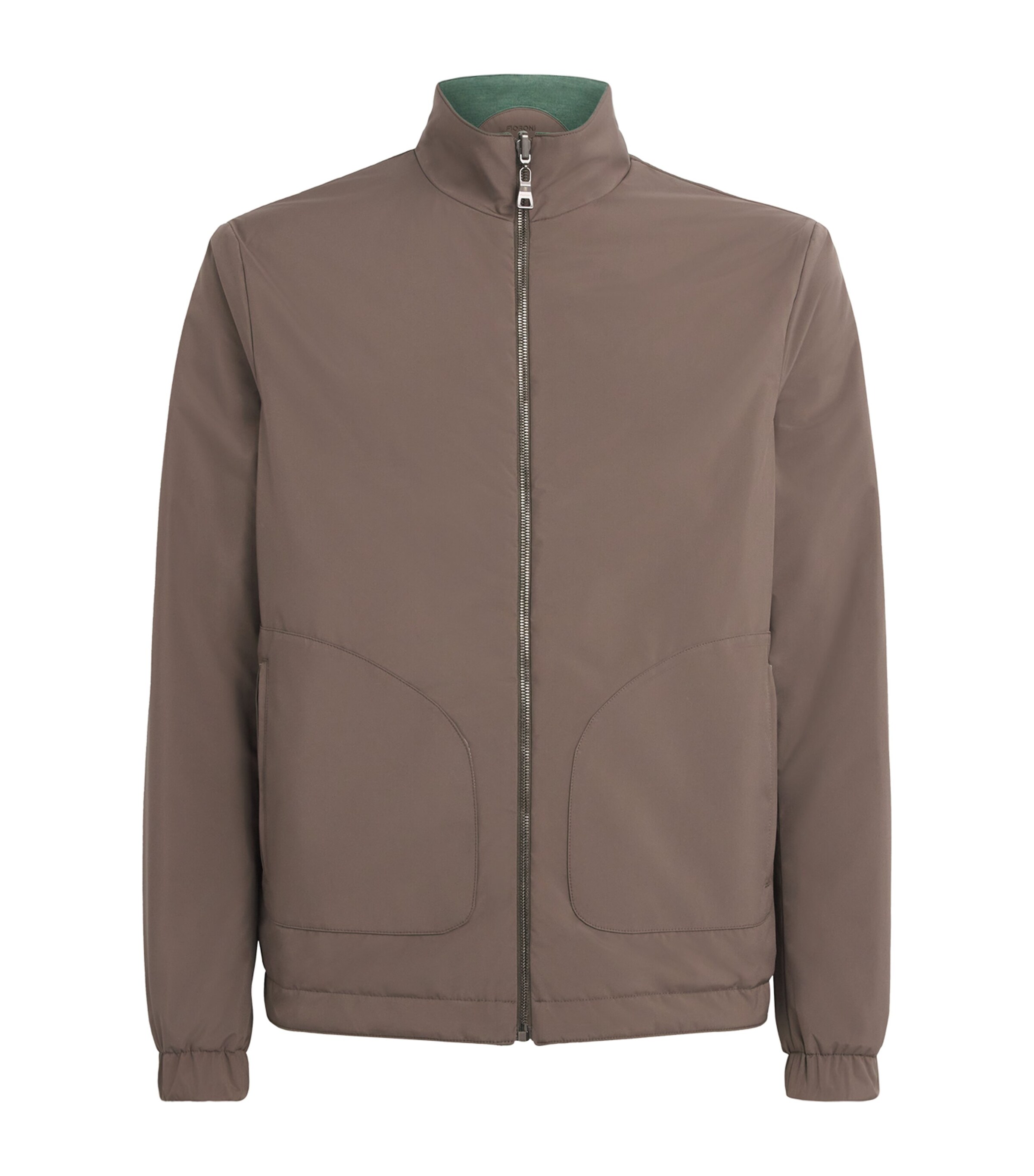 Fioroni Cashmere Mens Reversible Bomber Jacket Green Peruvian Image 1