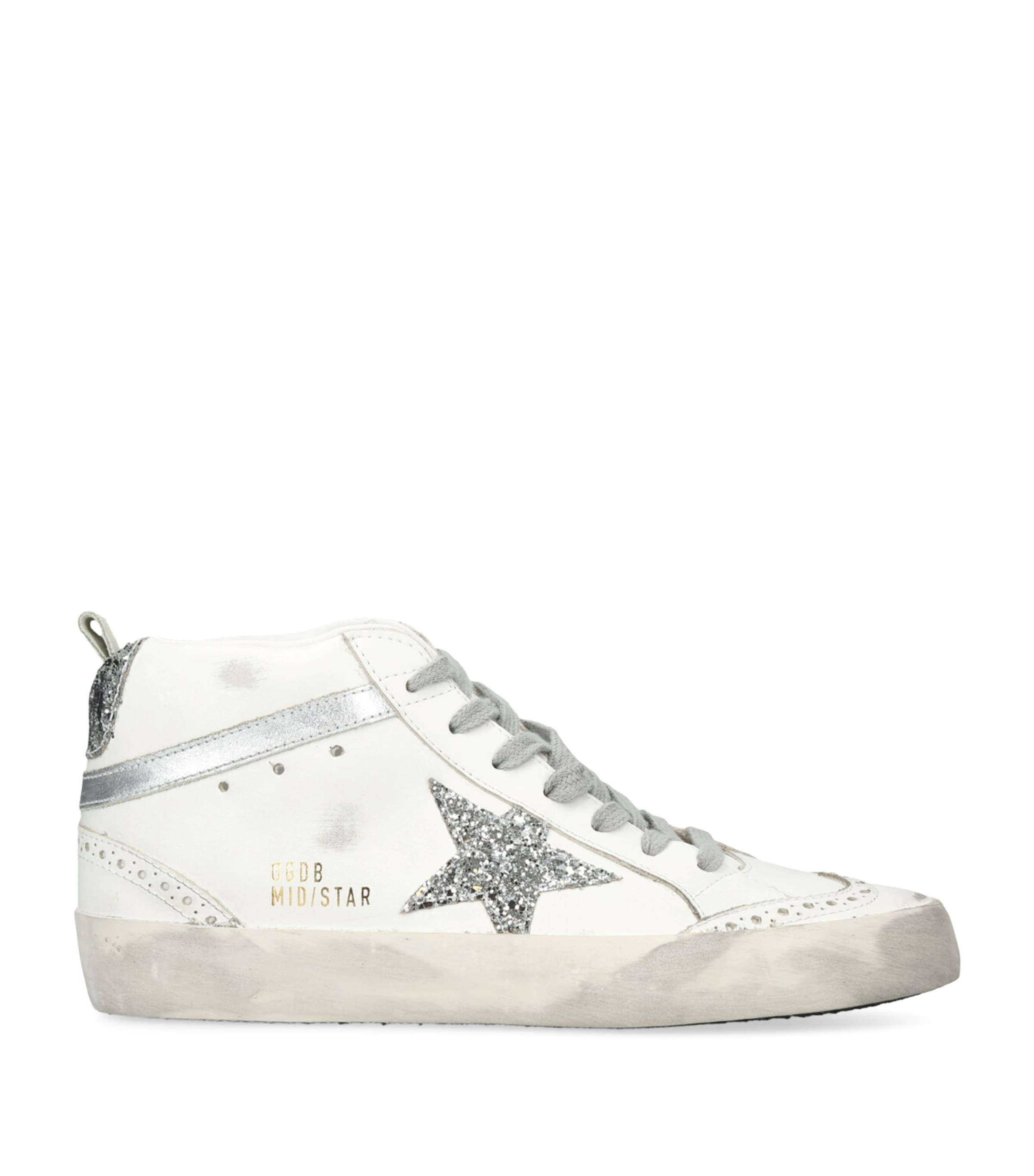 Golden Goose Leather Mid Star Sneakers In White