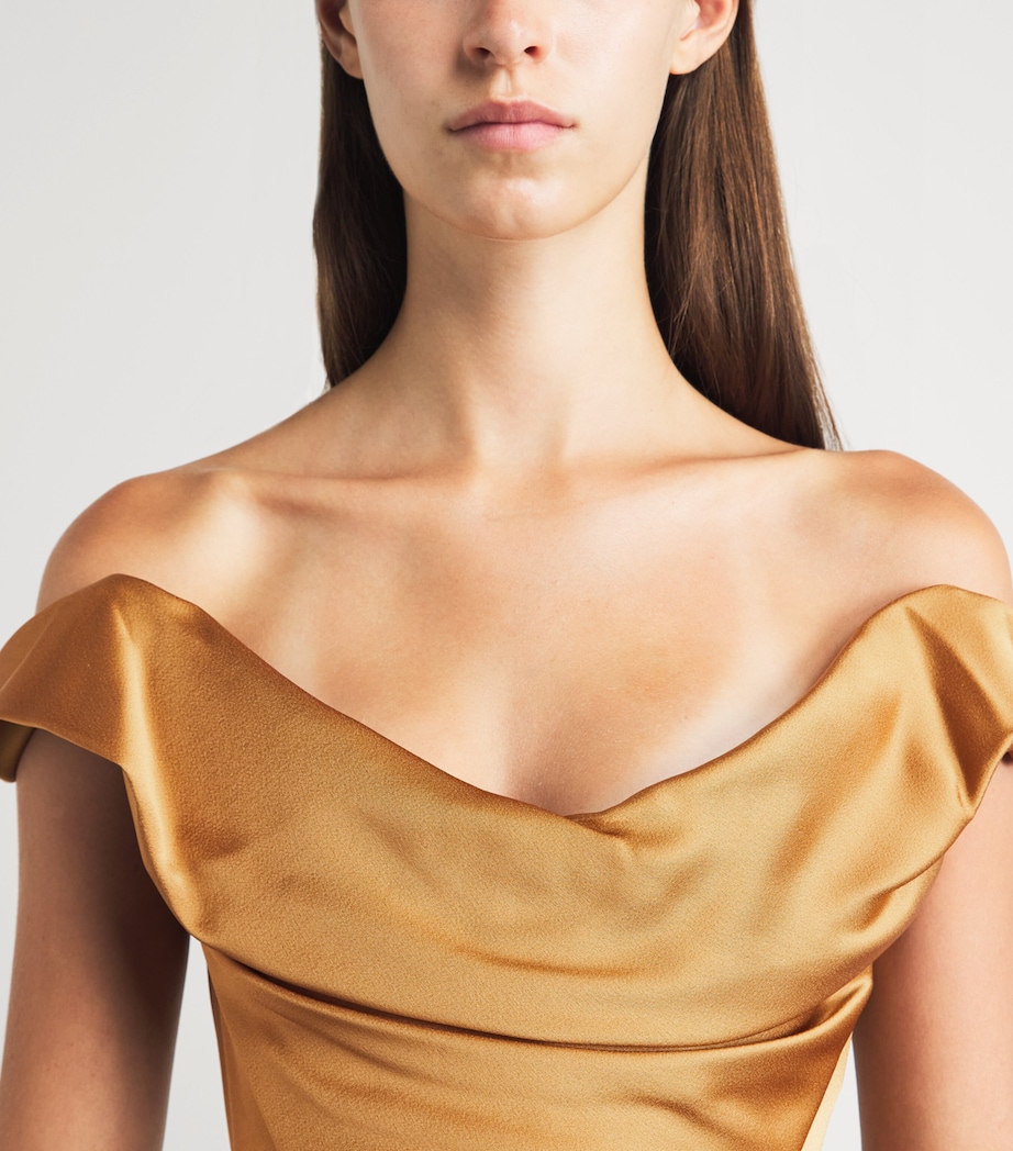 Vivienne Westwood Womens Off-The-Shoulder Comet Gown Brass/gold Image 5