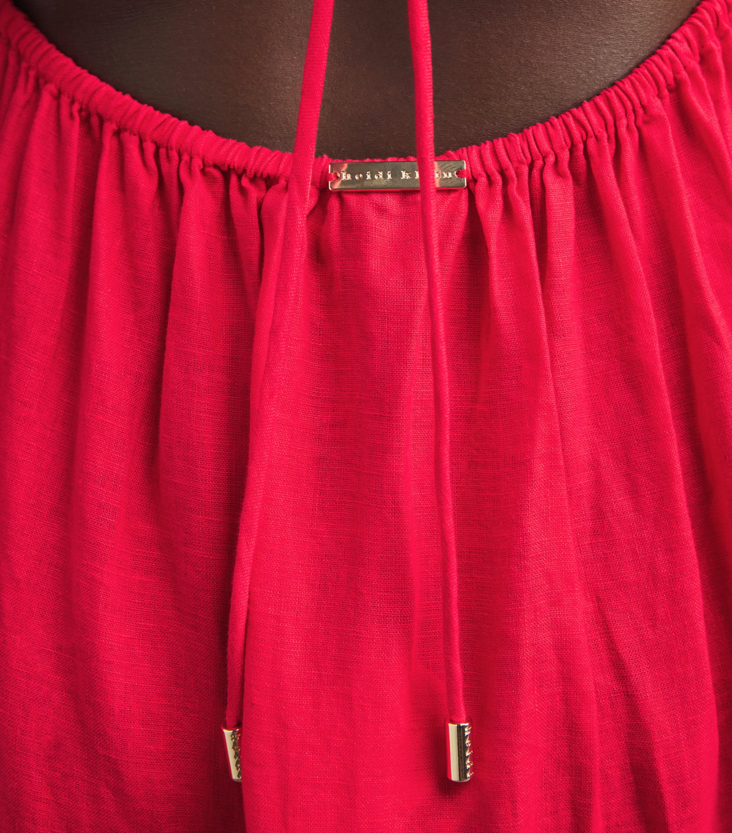 Heidi Klein Womens Linen Amalfi Maxi Dress Red Red Image 5